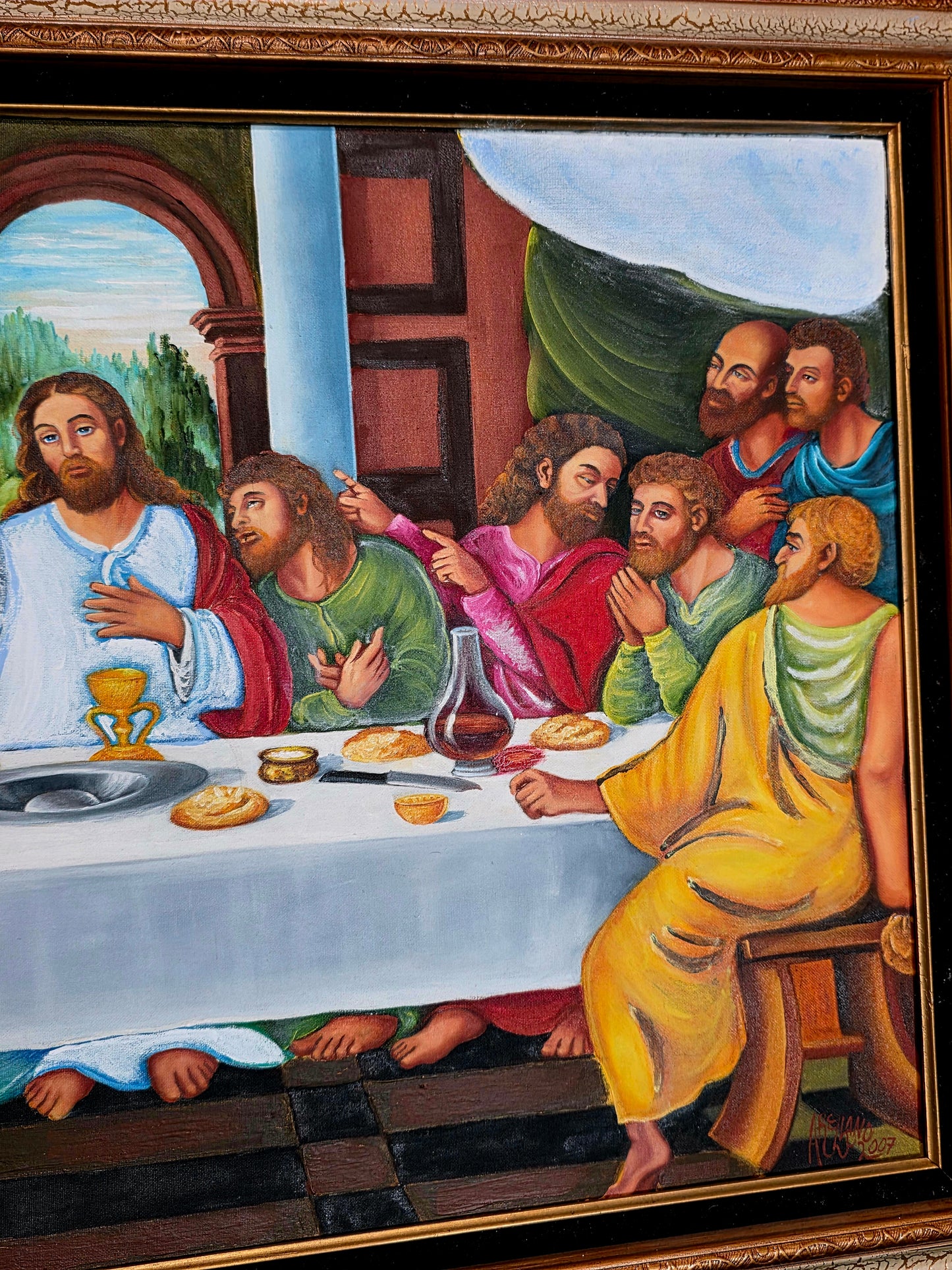 🕊️ “La Última Cena” – Pintura al Óleo con Profunda Carga Espiritual 🕊️