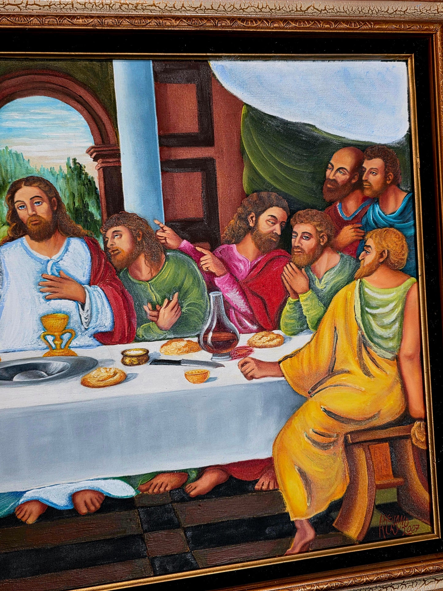 🕊️ “La Última Cena” – Pintura al Óleo con Profunda Carga Espiritual 🕊️