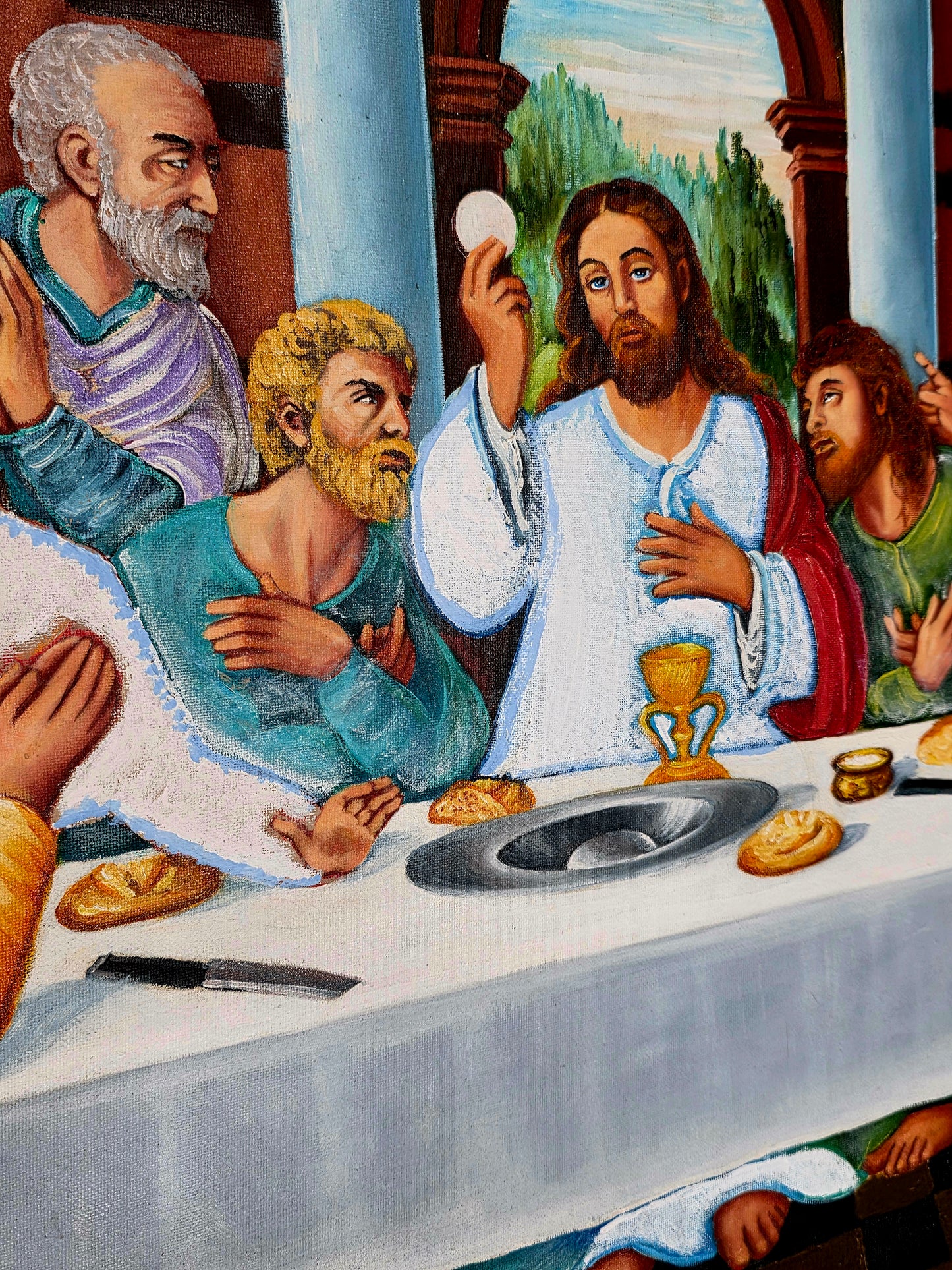 🕊️ “La Última Cena” – Pintura al Óleo con Profunda Carga Espiritual 🕊️