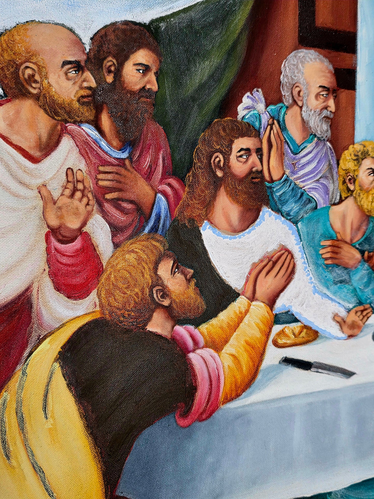 🕊️ “La Última Cena” – Pintura al Óleo con Profunda Carga Espiritual 🕊️