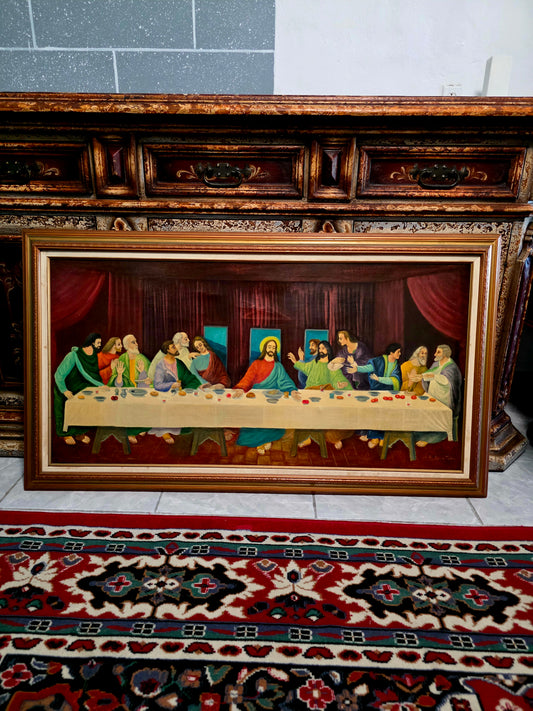 🕊️ Pintura al Óleo “La Última Cena” – Arte Sacro de Profunda Belleza 🕊️