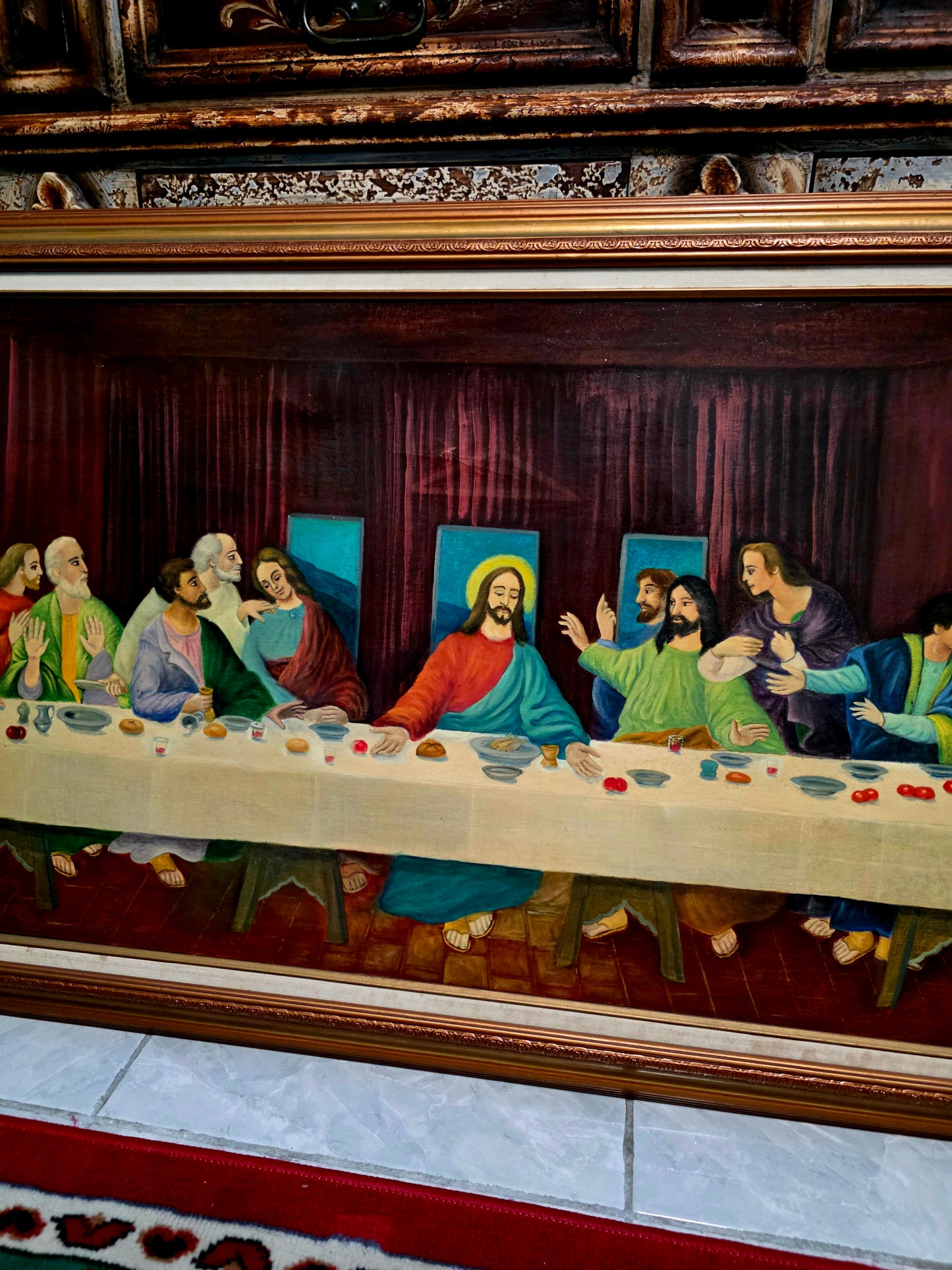 🕊️ Pintura al Óleo “La Última Cena” – Arte Sacro de Profunda Belleza 🕊️
