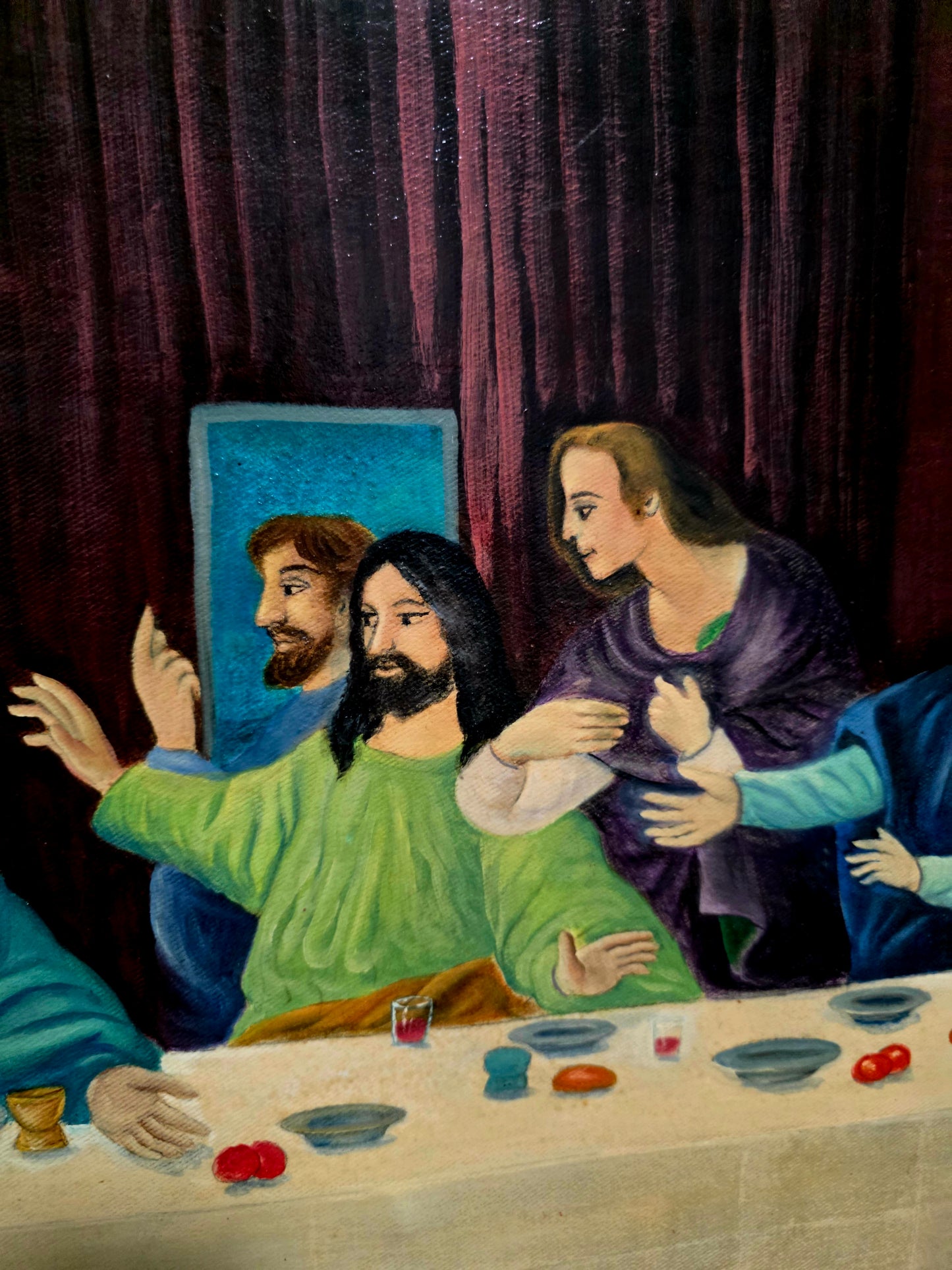 🕊️ Pintura al Óleo “La Última Cena” – Arte Sacro de Profunda Belleza 🕊️