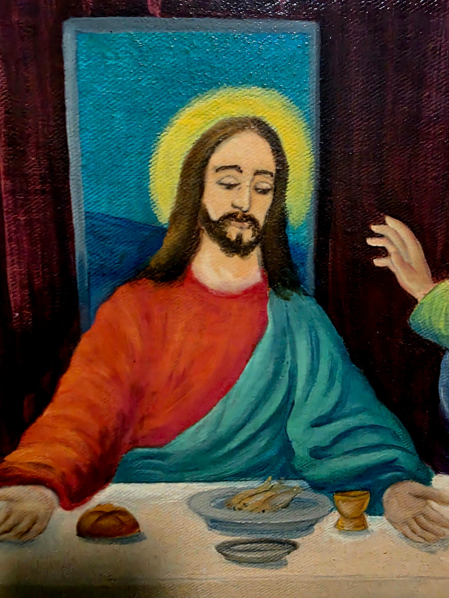 🕊️ Pintura al Óleo “La Última Cena” – Arte Sacro de Profunda Belleza 🕊️