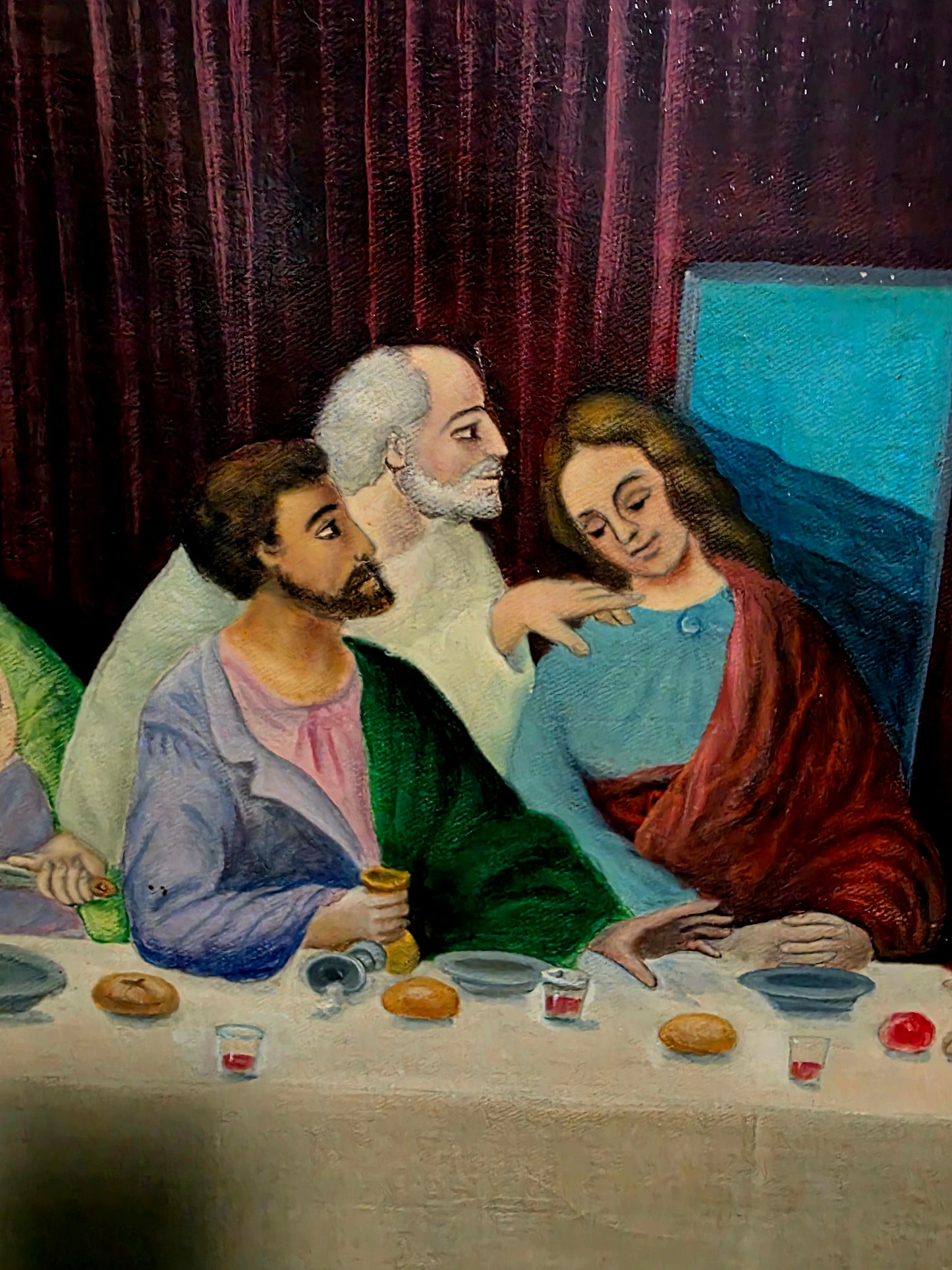 🕊️ Pintura al Óleo “La Última Cena” – Arte Sacro de Profunda Belleza 🕊️