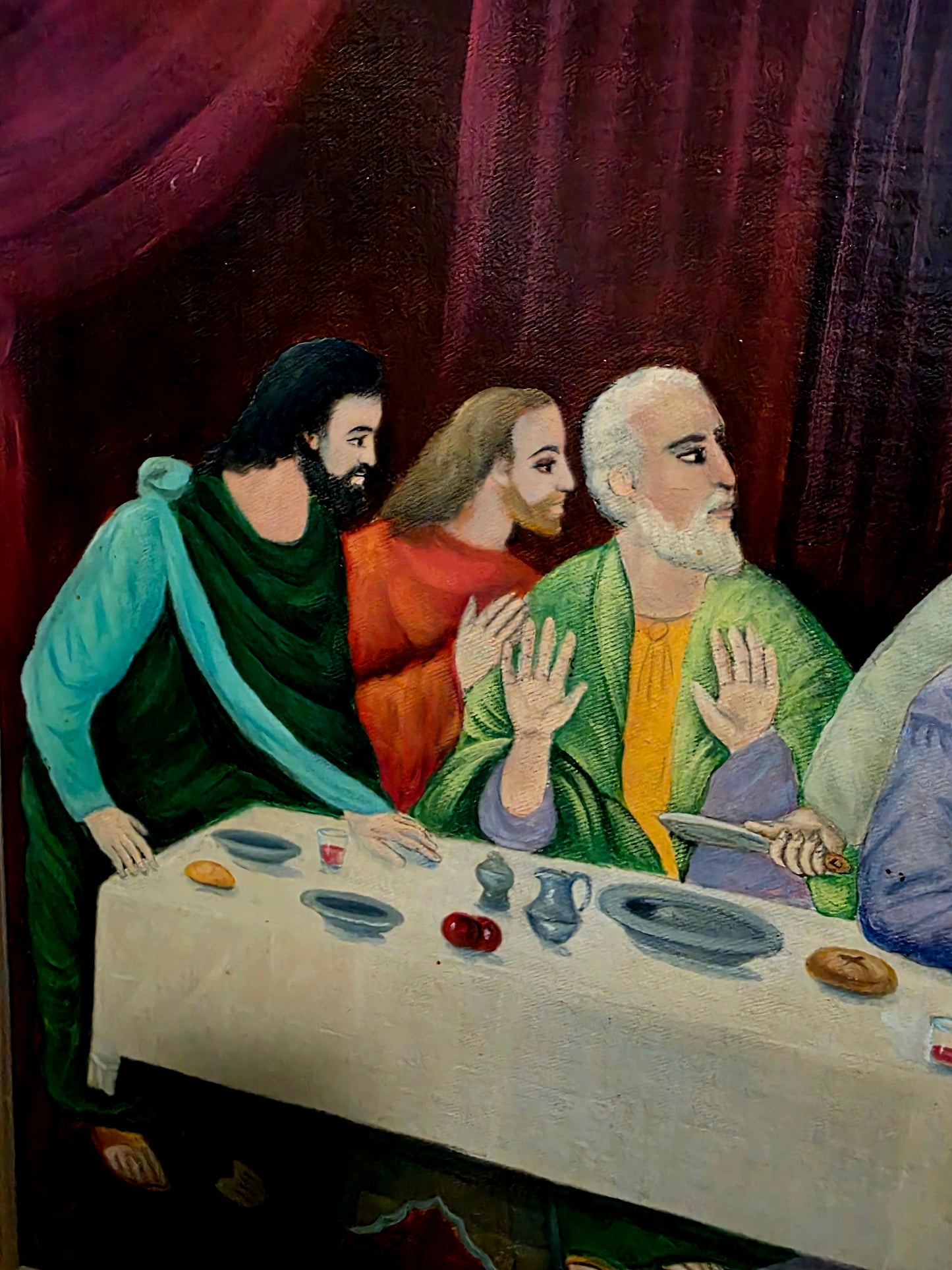 🕊️ Pintura al Óleo “La Última Cena” – Arte Sacro de Profunda Belleza 🕊️