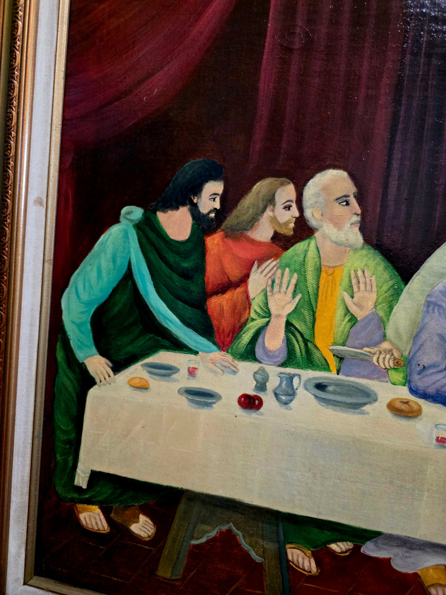 🕊️ Pintura al Óleo “La Última Cena” – Arte Sacro de Profunda Belleza 🕊️