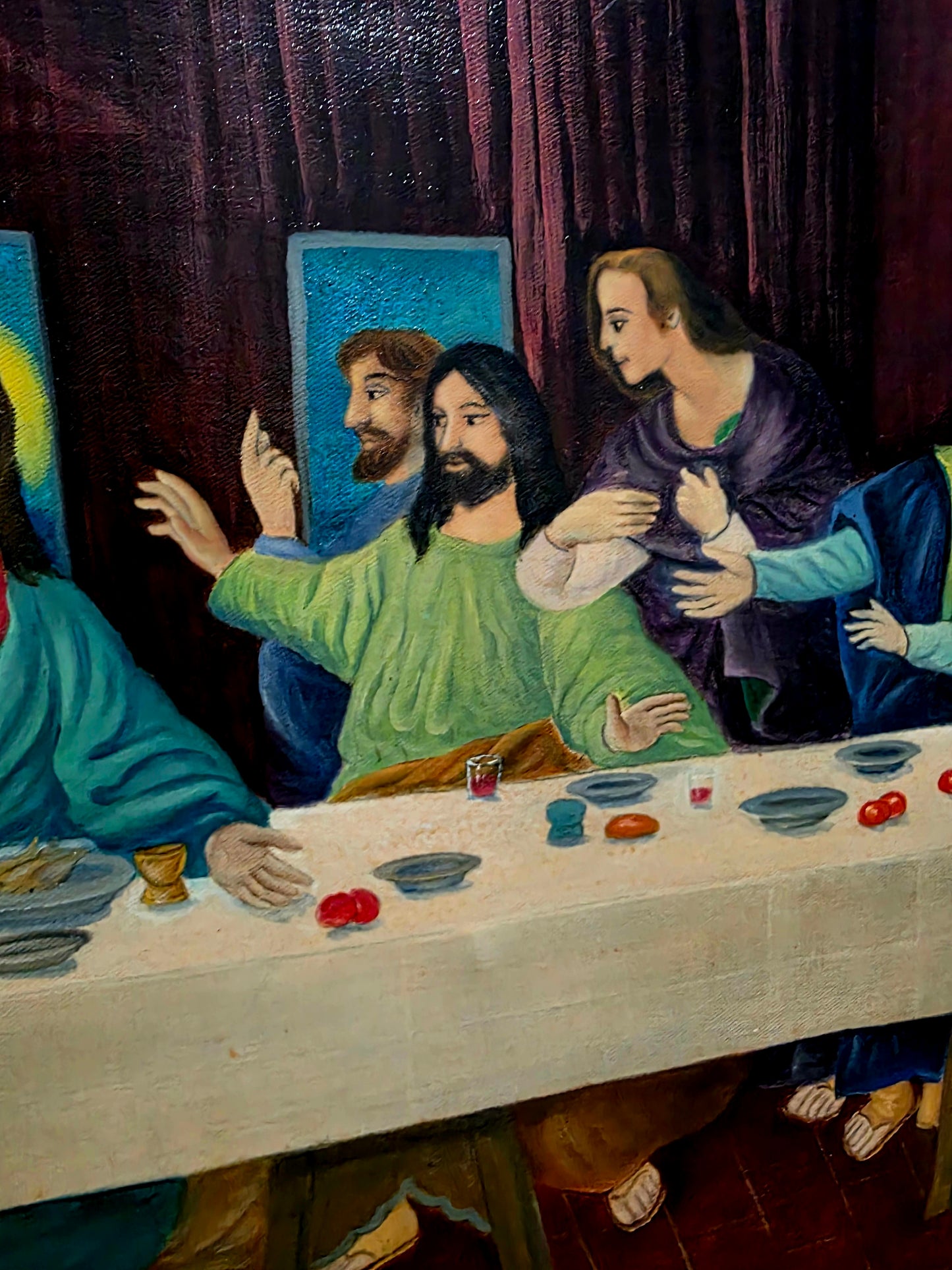 🕊️ Pintura al Óleo “La Última Cena” – Arte Sacro de Profunda Belleza 🕊️