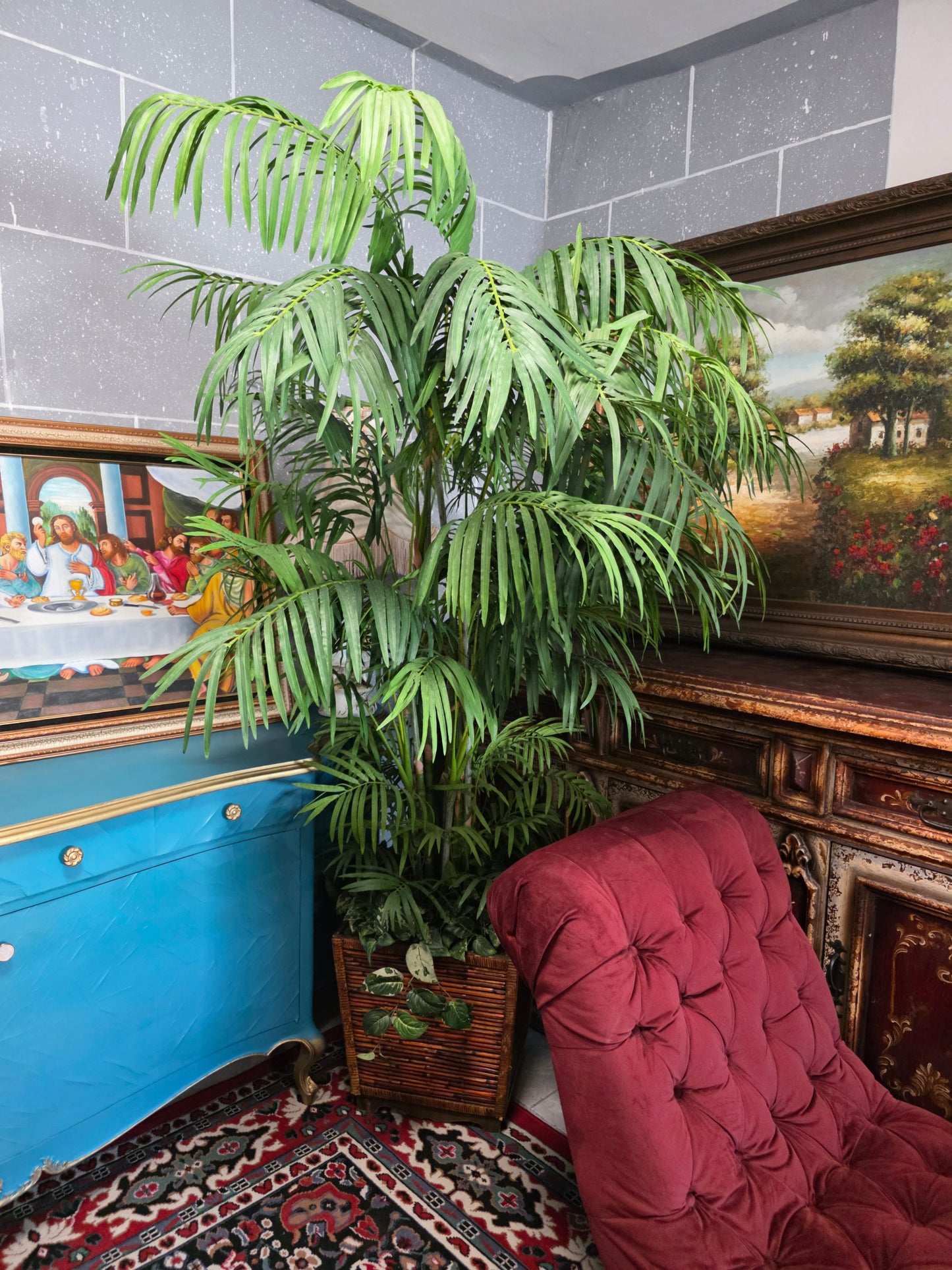 🌿 Par de Palmeras Artificiales Areca – Elegancia Tropical Atemporal 🌿