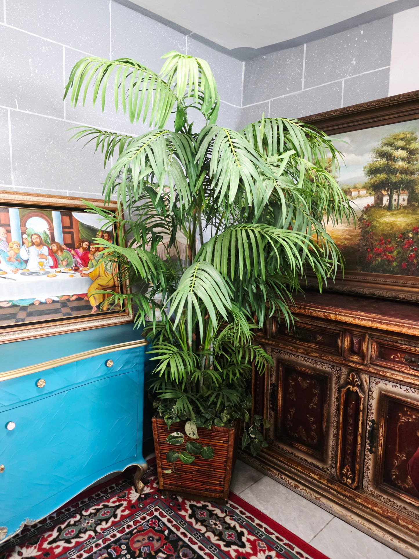 🌿 Par de Palmeras Artificiales Areca – Elegancia Tropical Atemporal 🌿