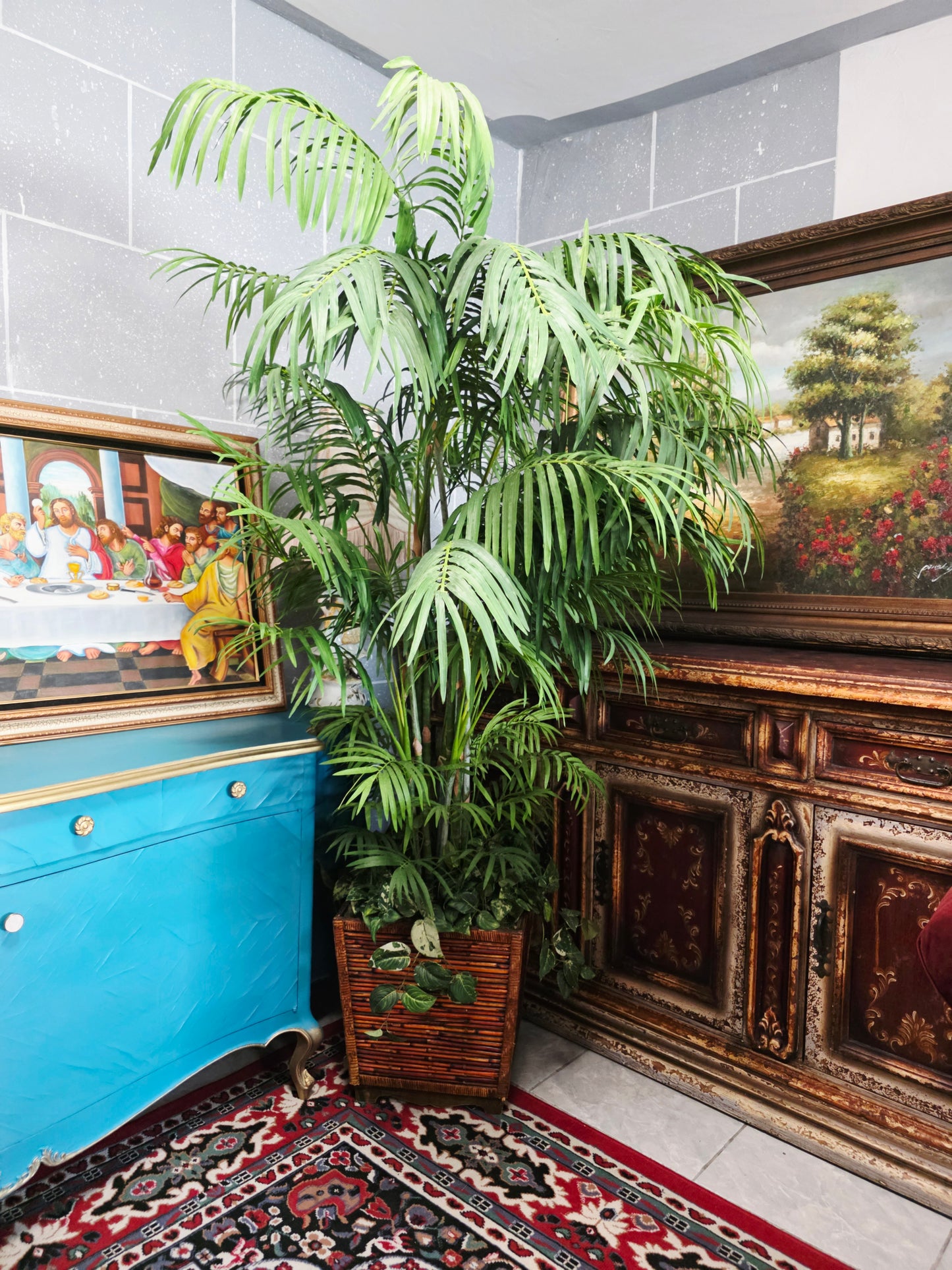 🌿 Par de Palmeras Artificiales Areca – Elegancia Tropical Atemporal 🌿