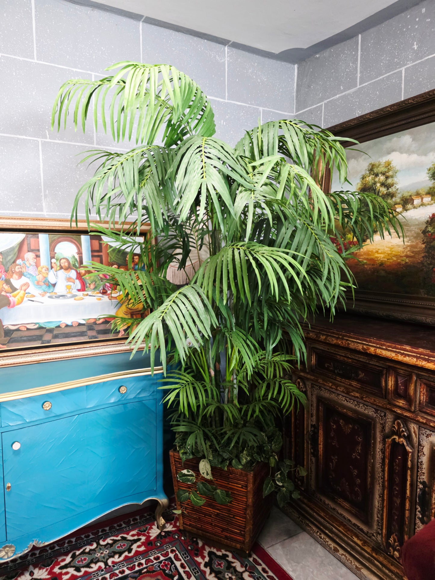 🌿 Par de Palmeras Artificiales Areca – Elegancia Tropical Atemporal 🌿