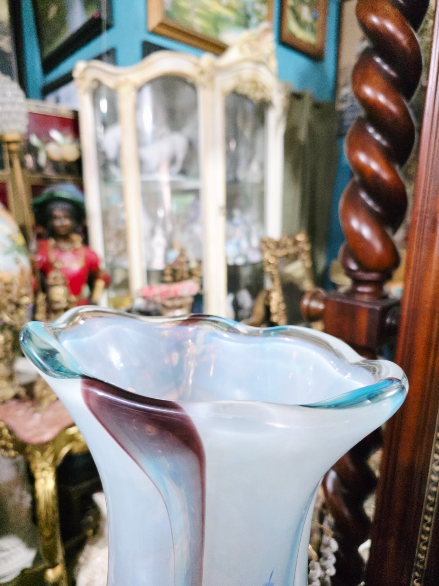 🐠🐡🐠 Jarron Murano con Motivos de Peces Tropicales – Arte en Cristal Soplado🐠🐡🐠