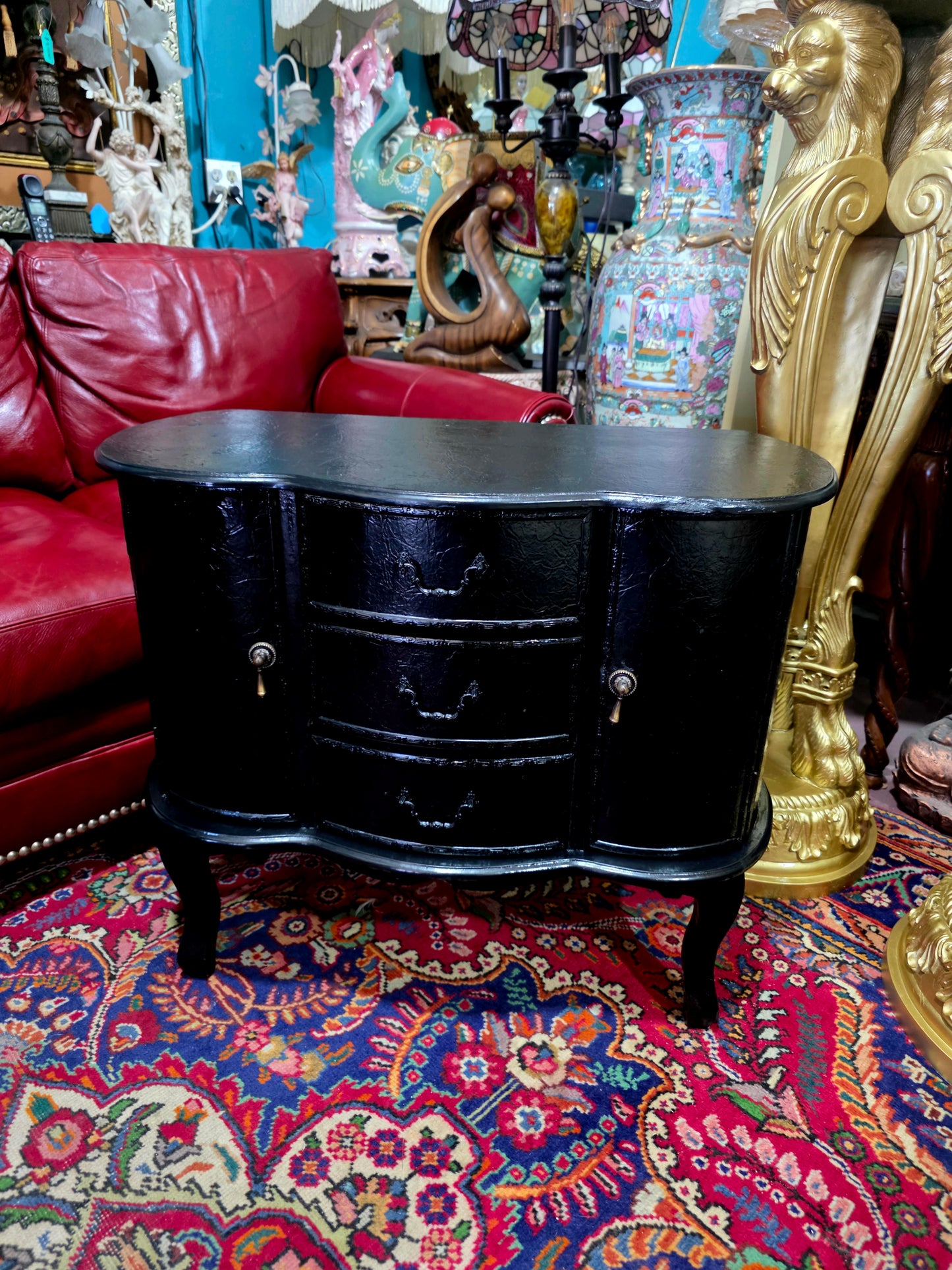 🖤 Par de burós vintage en negro brillante 🖤