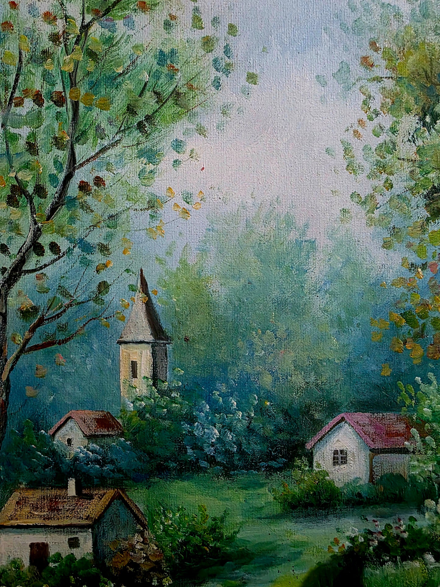 🌺 Cuadro original de casa señorial con hermoso paisaje por W.Hodges🖌️🎨