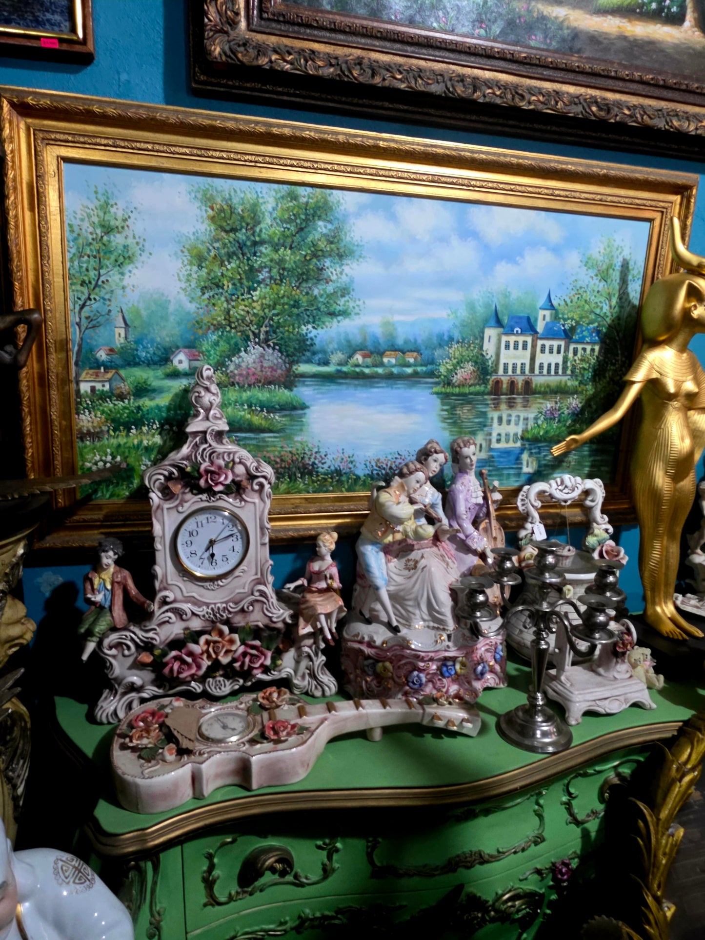 🌺 Cuadro original de casa señorial con hermoso paisaje por W.Hodges🖌️🎨