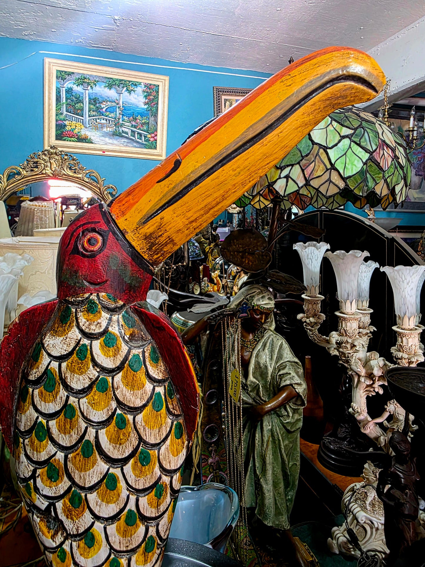 🌺Tucan tallado a mano – Escultura de madera🌺