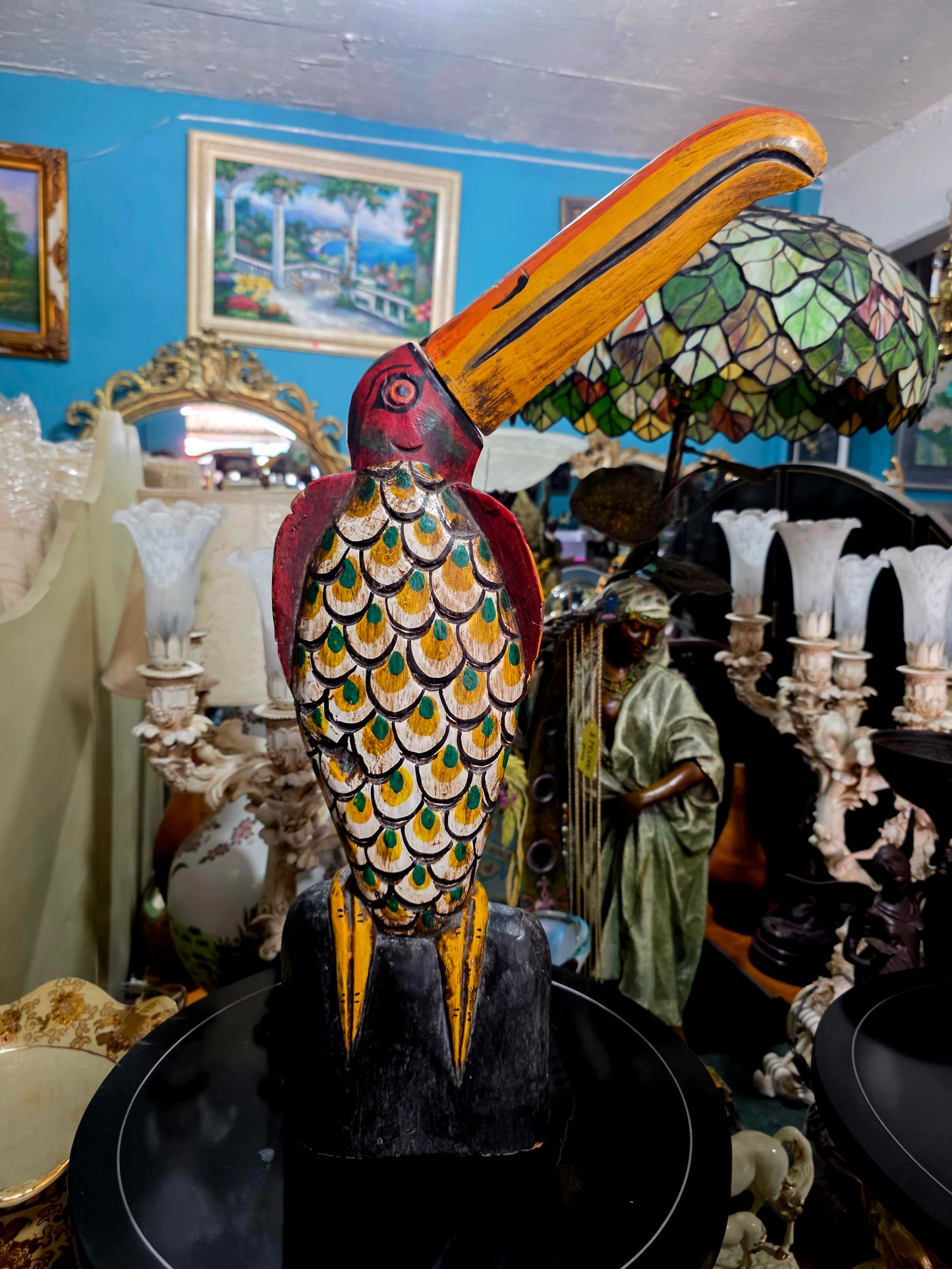 🌺Tucan tallado a mano – Escultura de madera🌺