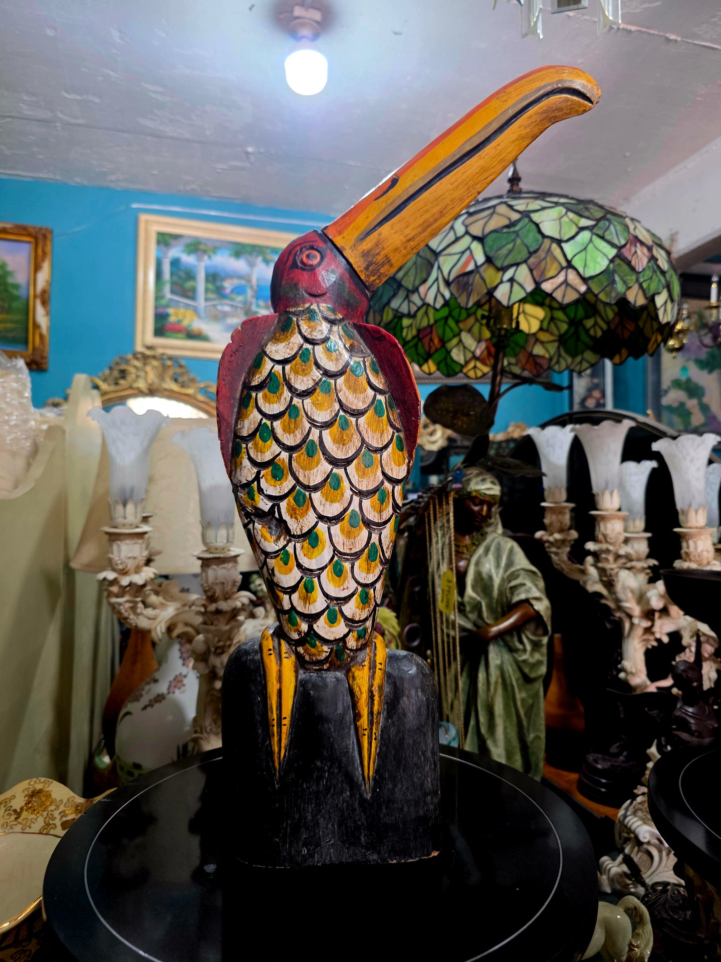 🌺Tucan tallado a mano – Escultura de madera🌺