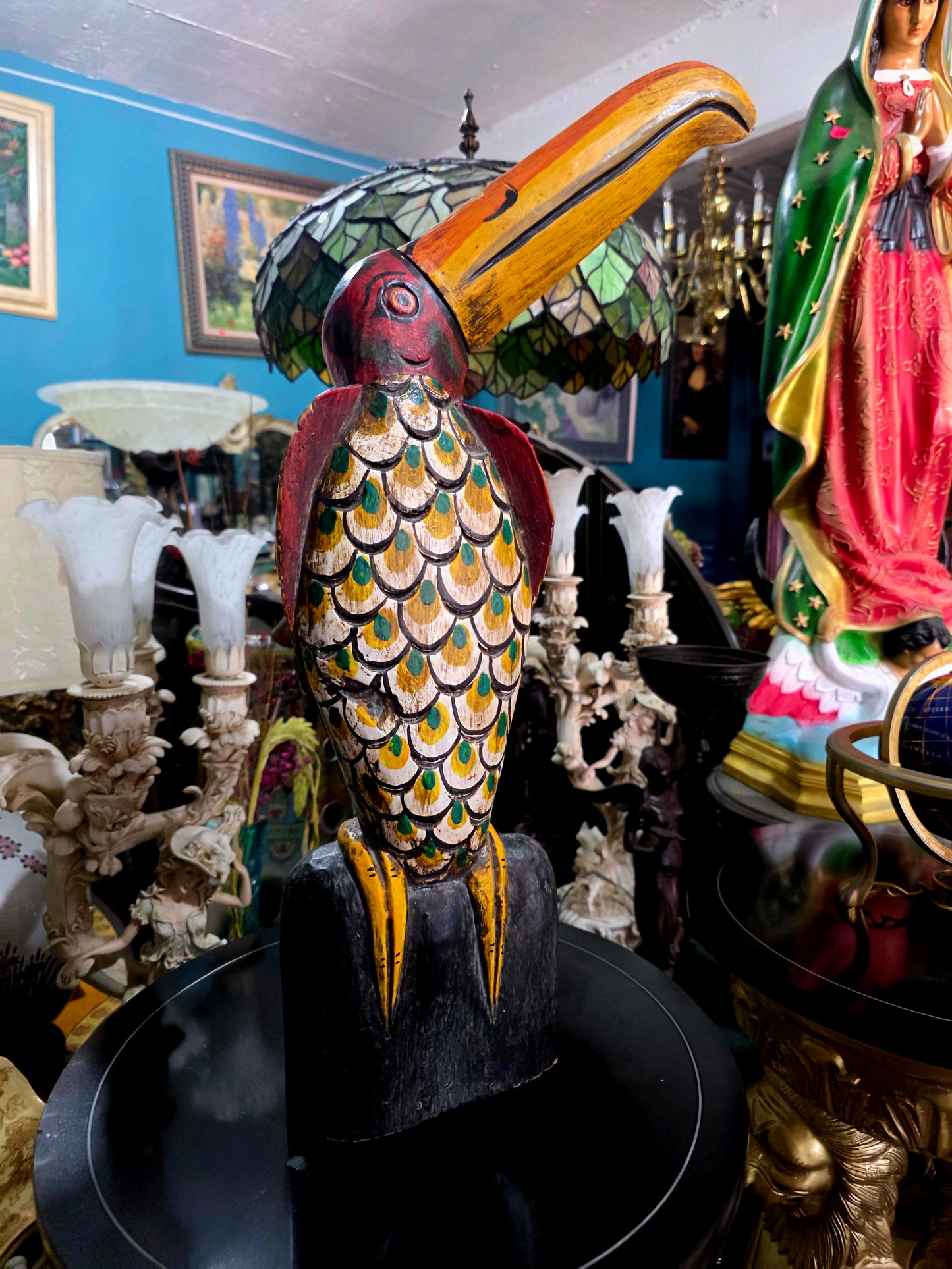 🌺Tucan tallado a mano – Escultura de madera🌺