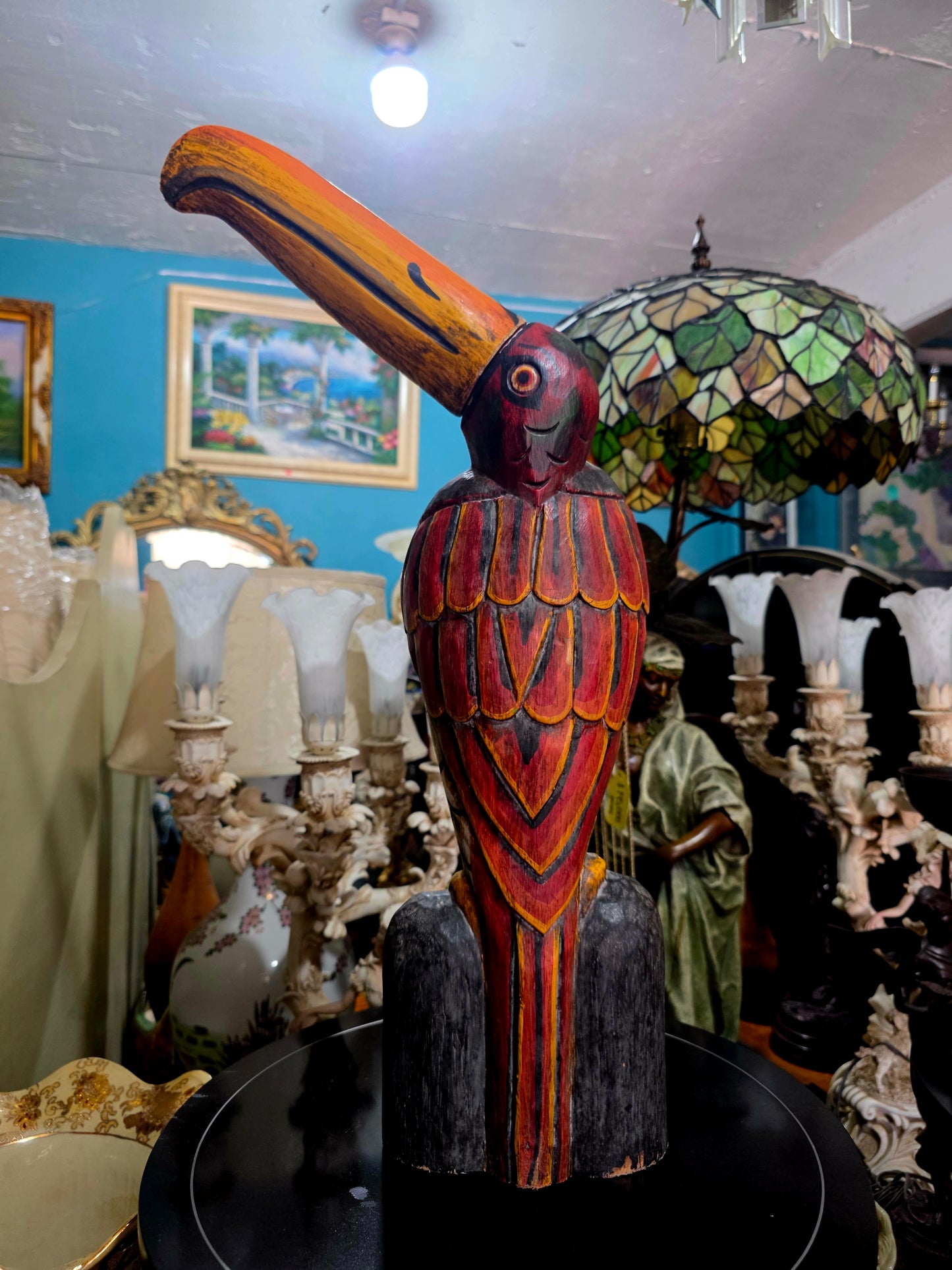 🌺Tucan tallado a mano – Escultura de madera🌺