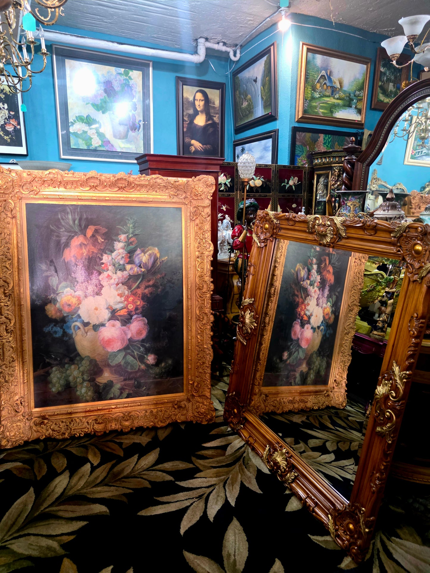 🪞 Espejo de Epoca con Marco Tallado a Mano – Nobleza en Madera y Reflejo 🪞