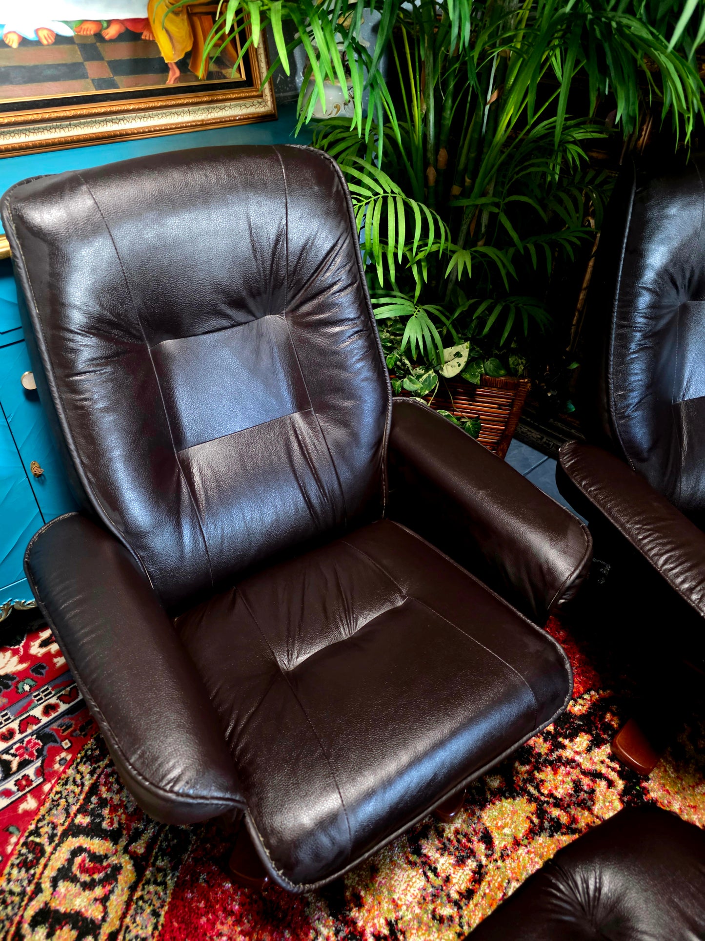 🖤 Stressless Recliners en Vinipiel Negra — Duo de Confort Escandinavo Sillones Reclinables
