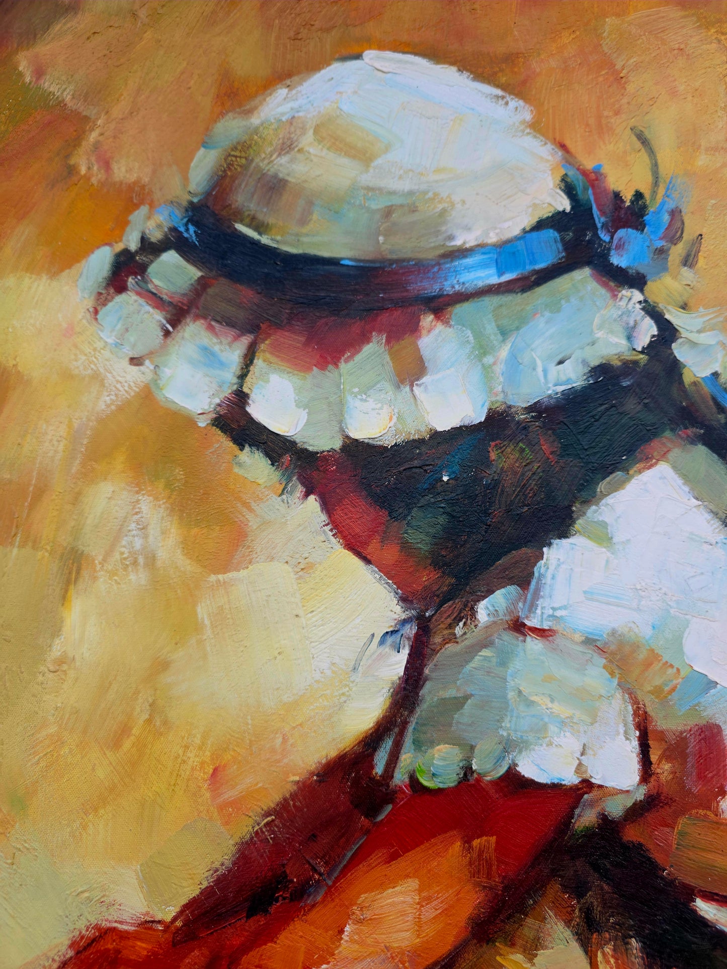 🌺 🖼️Oleo original firmado por Zhong Mao Qing🖌️🎨