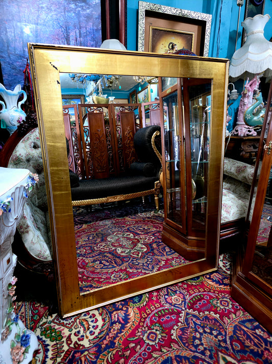 ๐ช Mirror with Wooden Frame โ Timeless Reflection with Gold Leaf โจ