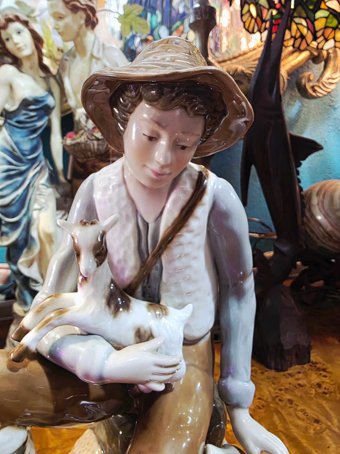 🎨 Pastoral con Cabrito 🐐 Escultura Italiana | Origen: Italia