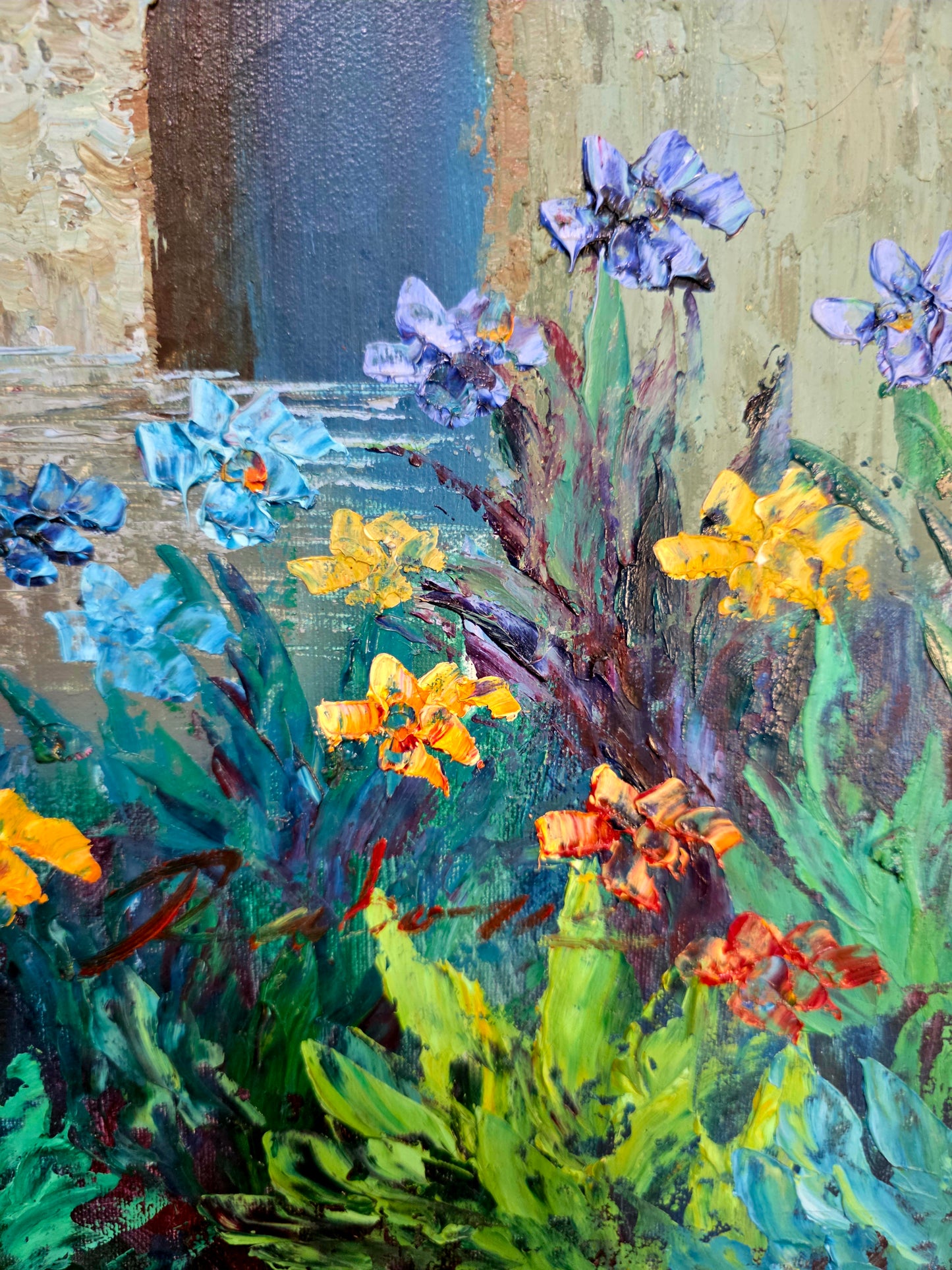 Cuadro de Paisaje con Casa Señorial – Pintura Original Firmada🌸🏛️🌸