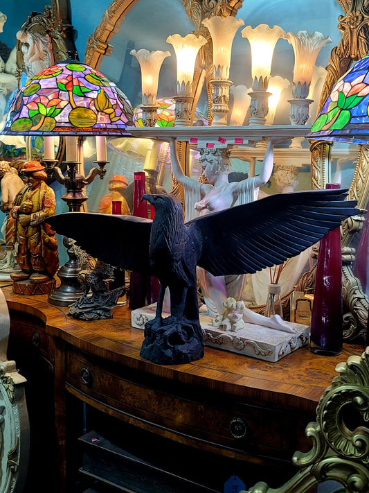 🦅Escultura De Águila Tallada En Noble Madera De Palofierro🦅