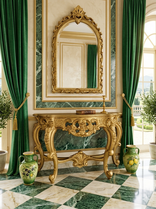 Credenza con Espejo – Oro Envejecido 🪞🏛️🌿