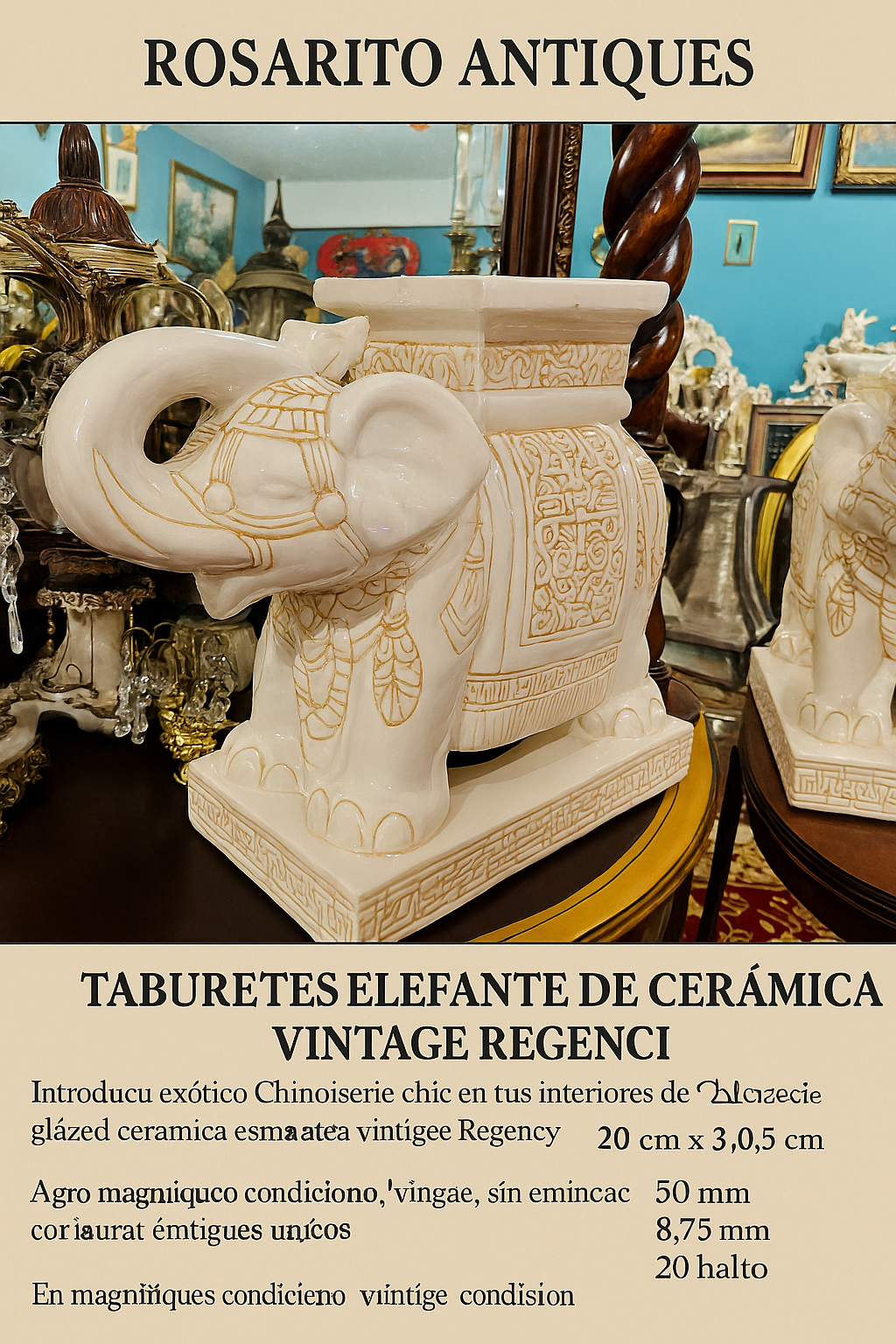 ππππΌοΈ Vintage Regency Glazed Ceramic Elephant Stools πππ