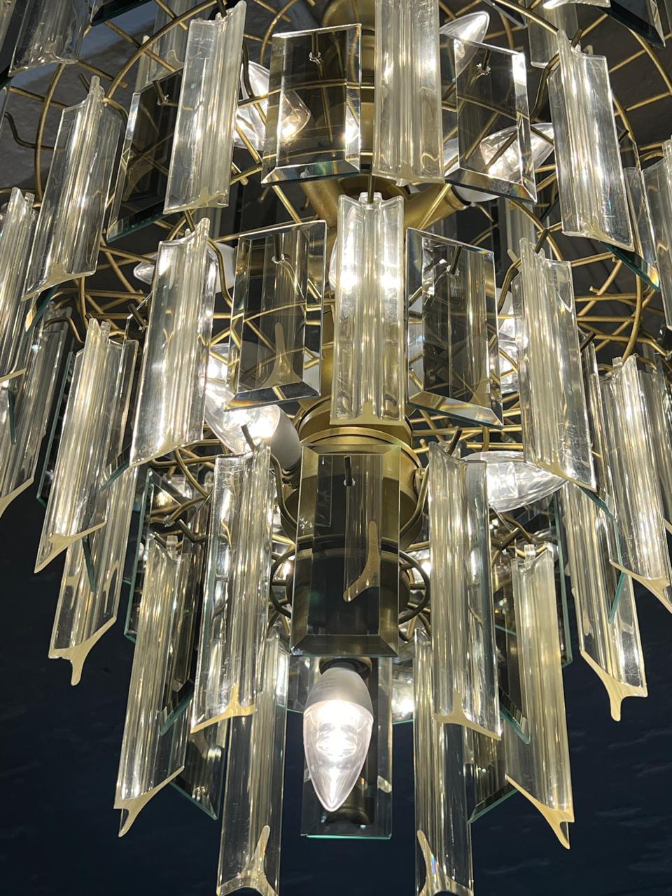 🕯️🕯️Par de Candiles Prisma Mid Century Con 5 Niveles y 16 Focos🕯️🕯️