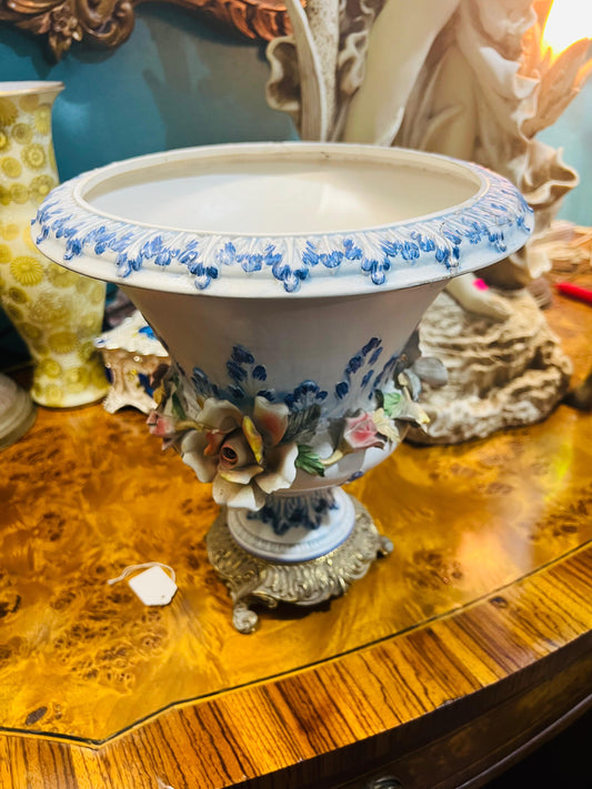 🏺🌸🏺Urna de Porcelana con Incrustaciones Florales en Venta 🏺🌸🏺