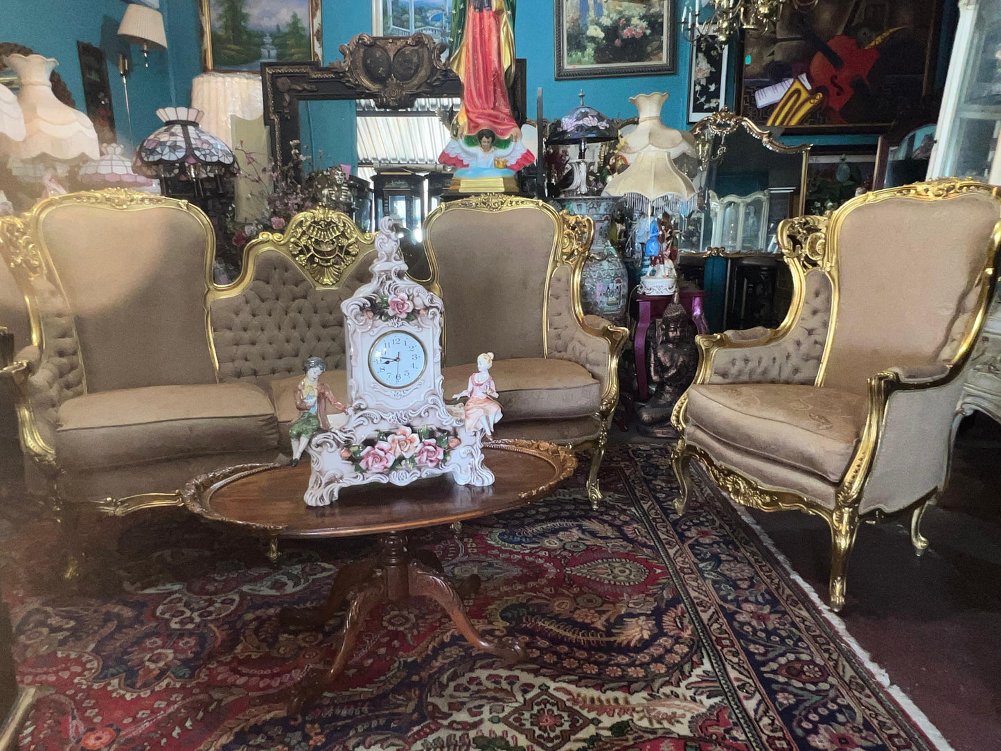 π«π· Elegant 7-Piece Living Room Frame Decorated in Solid Gold Leaf π«π·