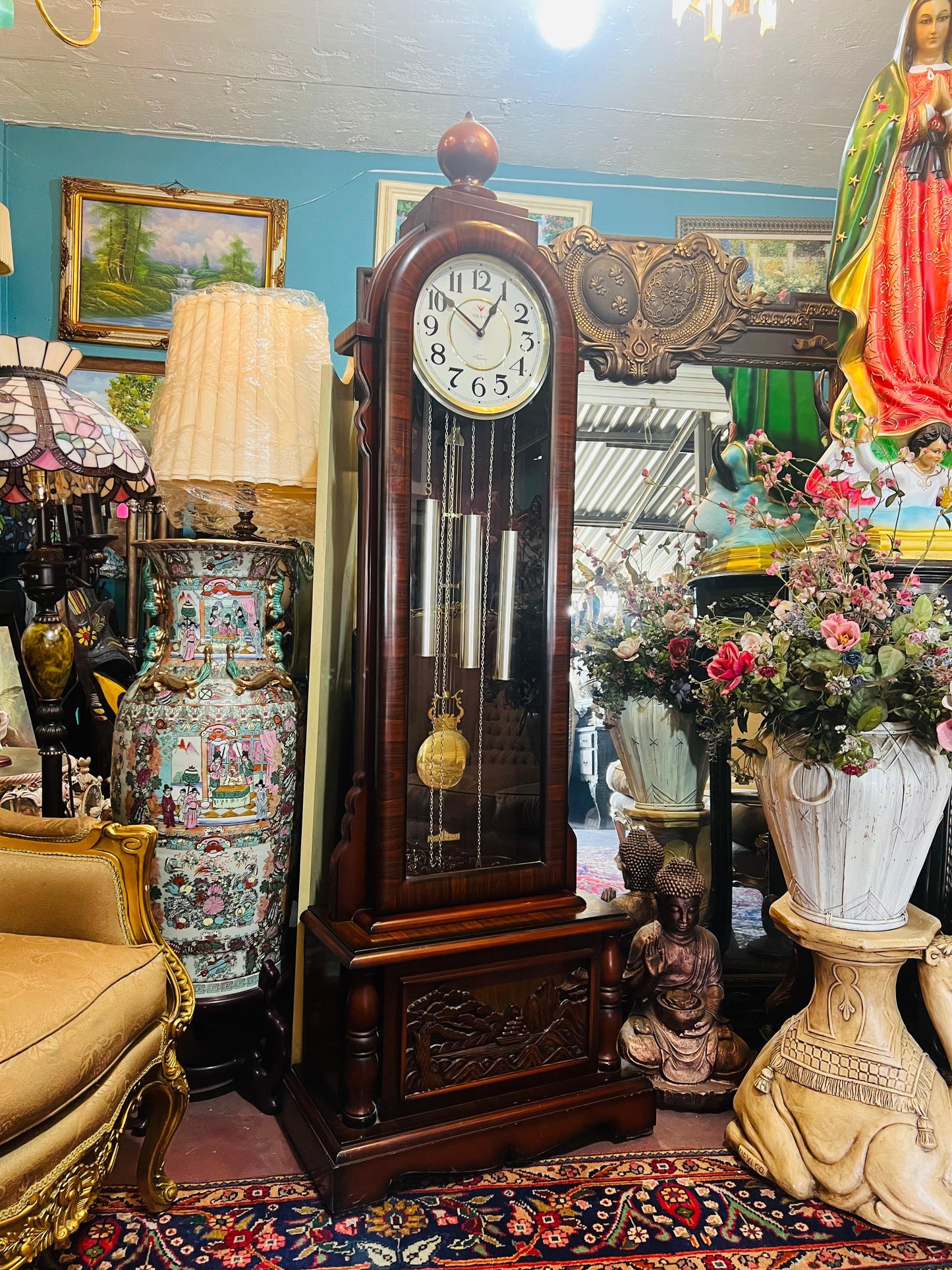 🕰️🕰️🕰️ Reloj oriental de pie estilo antiguo ¡Elegancia Atemporal en Rosarito Antiques! 🕰️🕰️🕰️