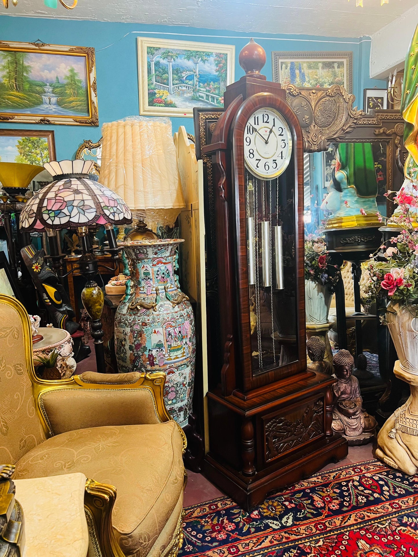 🕰️🕰️🕰️ Reloj oriental de pie estilo antiguo ¡Elegancia Atemporal en Rosarito Antiques! 🕰️🕰️🕰️