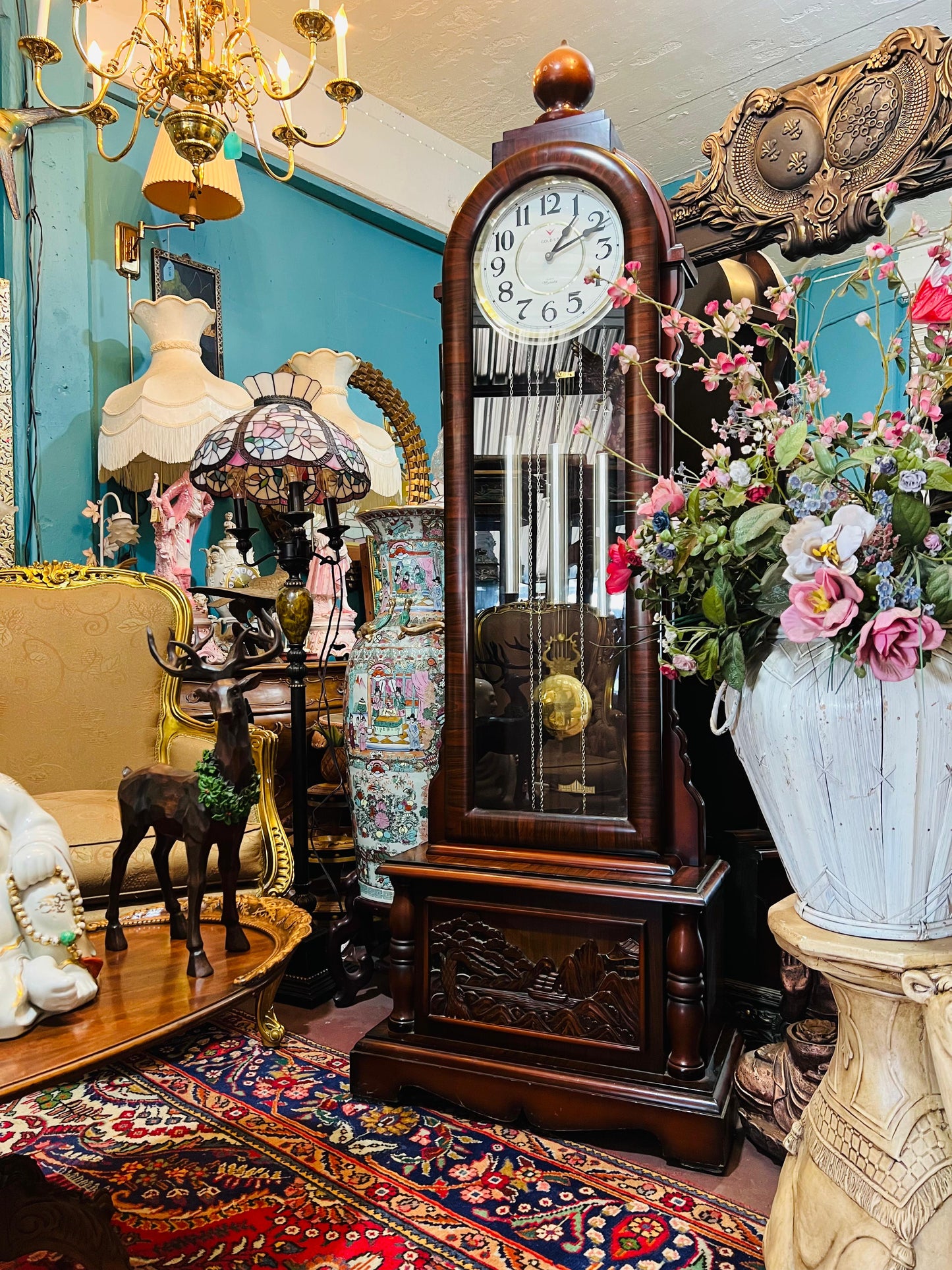 🕰️🕰️🕰️ Reloj oriental de pie estilo antiguo ¡Elegancia Atemporal en Rosarito Antiques! 🕰️🕰️🕰️