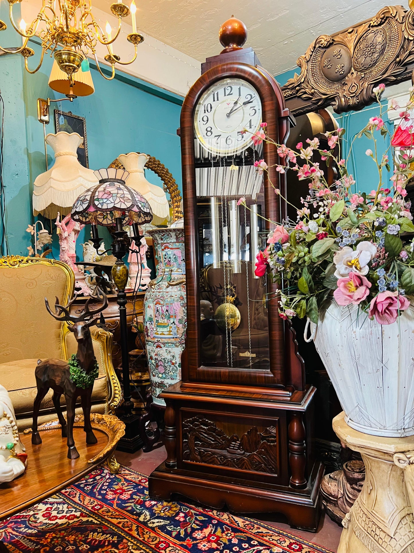 🕰️🕰️🕰️ Reloj oriental de pie estilo antiguo ¡Elegancia Atemporal en Rosarito Antiques! 🕰️🕰️🕰️