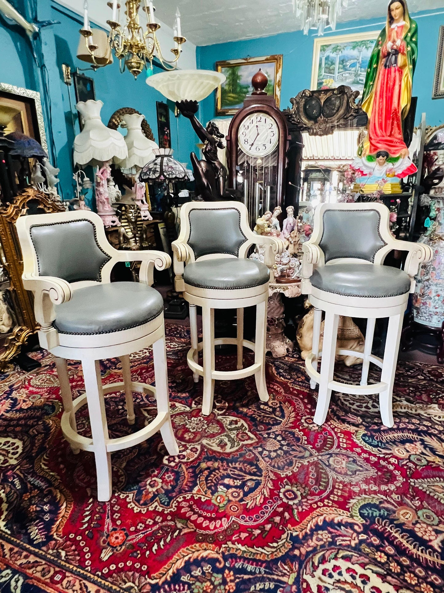 ✨🪑🪑🪑 Juego de 3 Bancos Vintage Colo Blanco 🪑🪑🪑✨