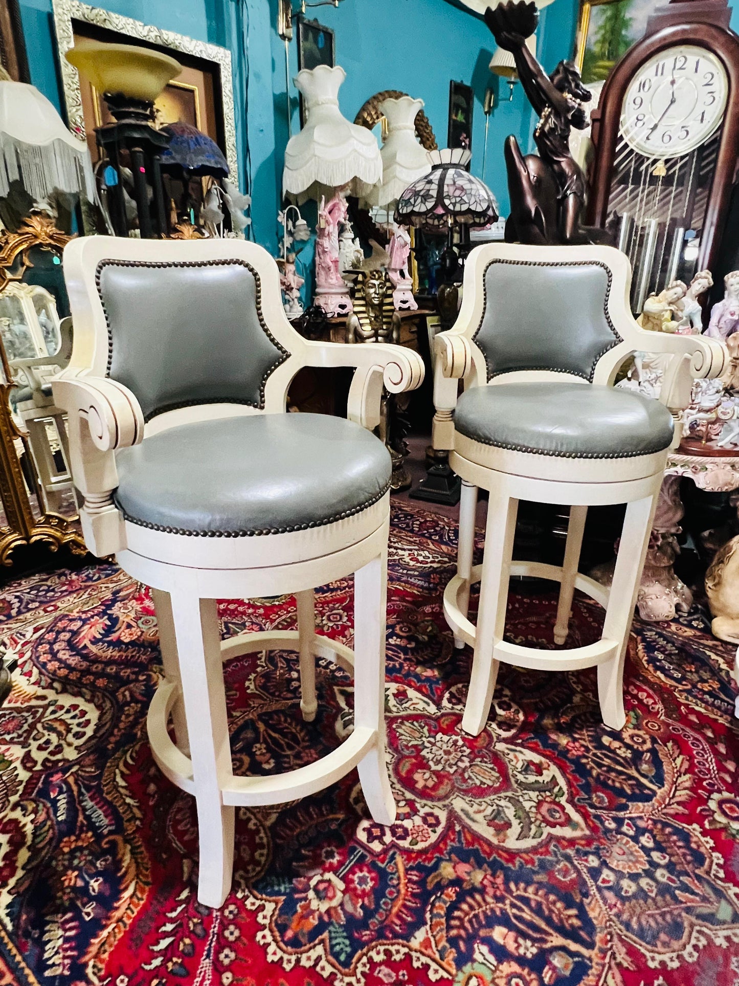 ✨🪑🪑🪑 Juego de 3 Bancos Vintage Colo Blanco 🪑🪑🪑✨