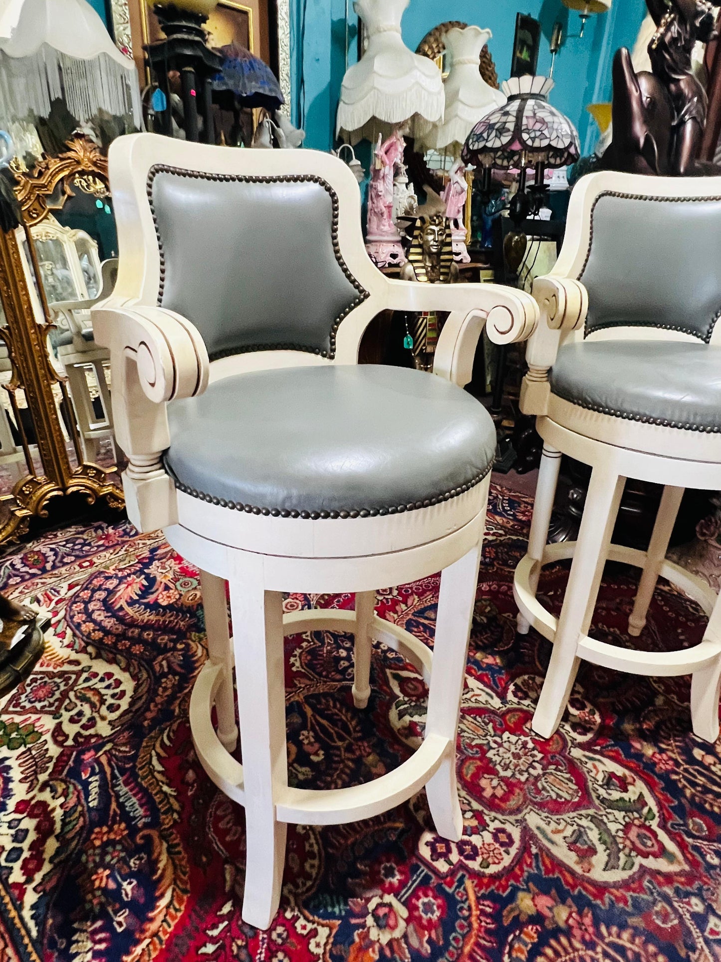 ✨🪑🪑🪑 Juego de 3 Bancos Vintage Colo Blanco 🪑🪑🪑✨