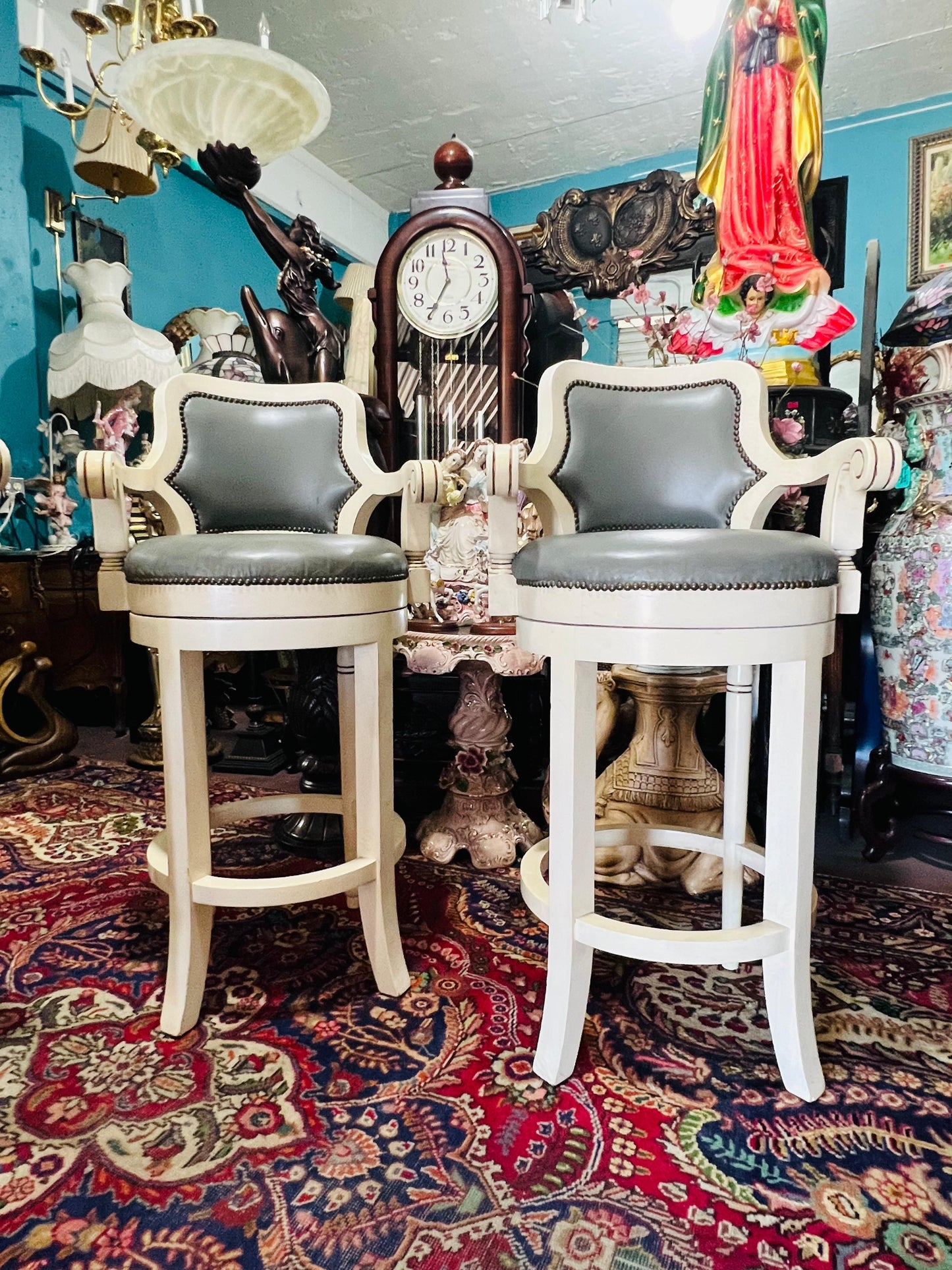 ✨🪑🪑🪑 Juego de 3 Bancos Vintage Colo Blanco 🪑🪑🪑✨