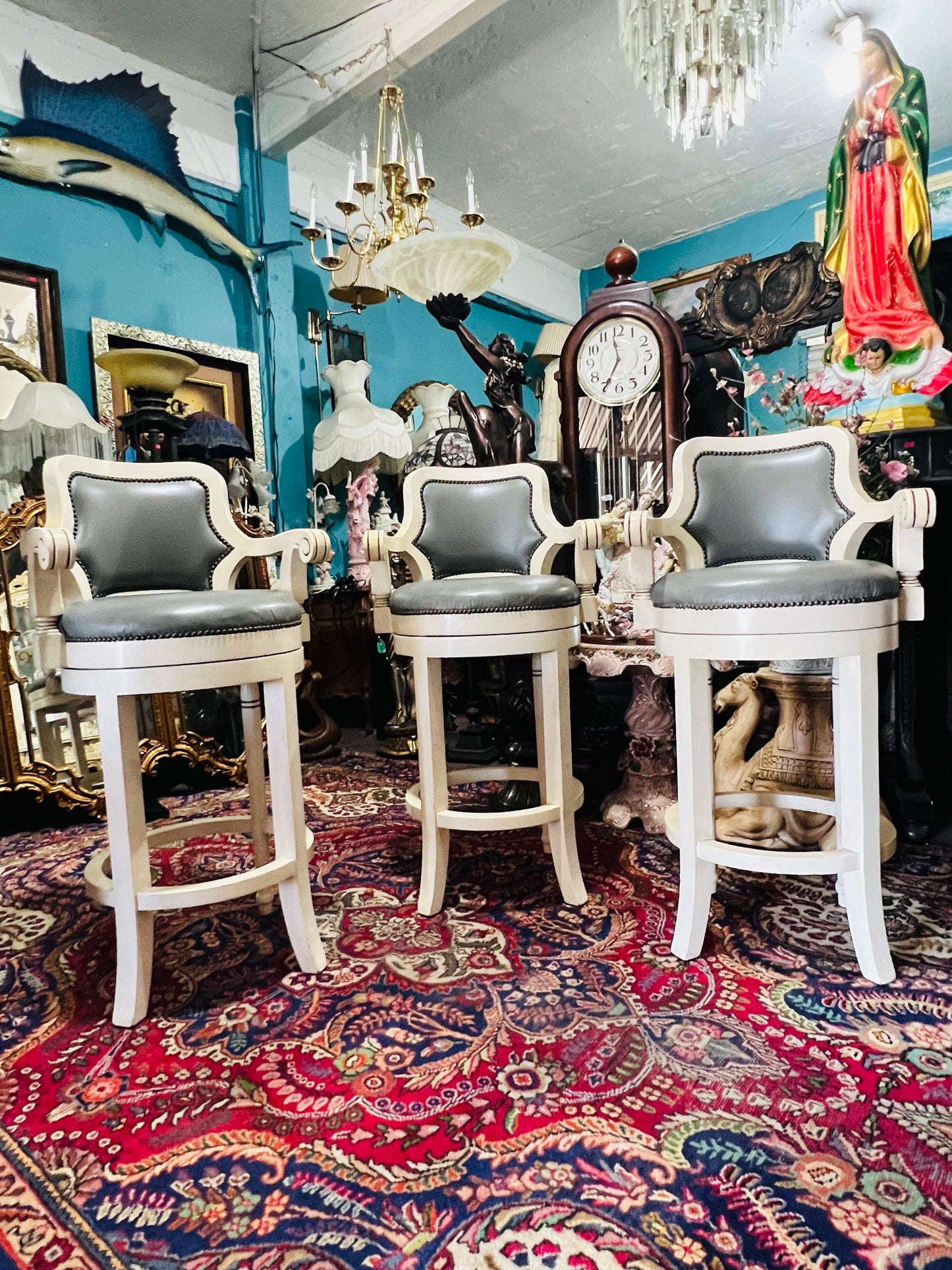 ✨🪑🪑🪑 Juego de 3 Bancos Vintage Colo Blanco 🪑🪑🪑✨