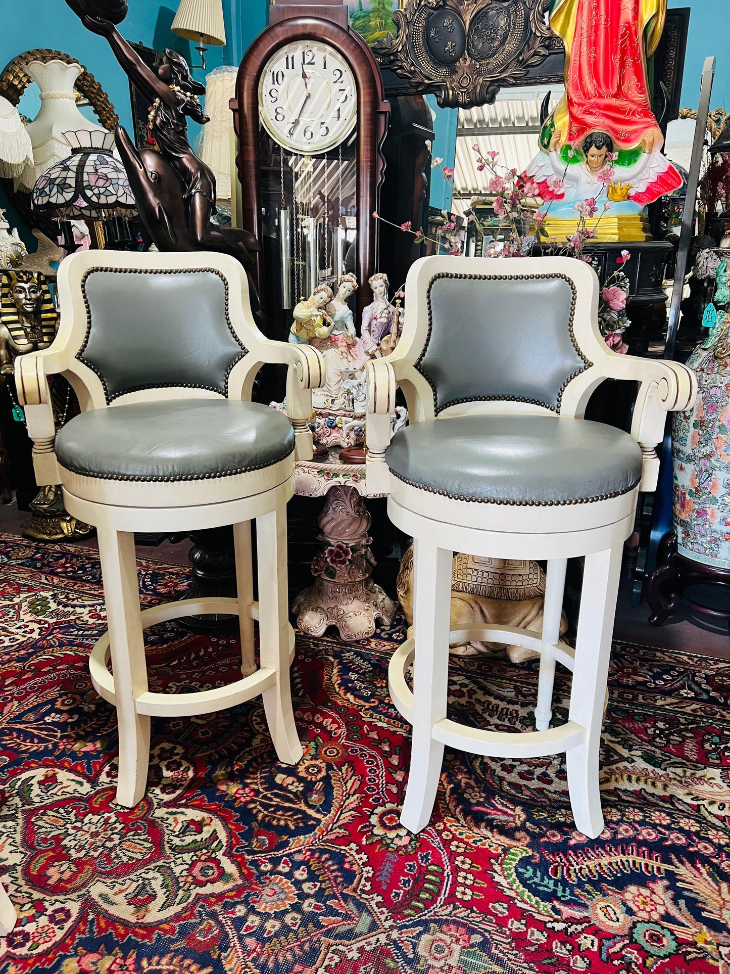 ✨🪑🪑🪑 Juego de 3 Bancos Vintage Colo Blanco 🪑🪑🪑✨