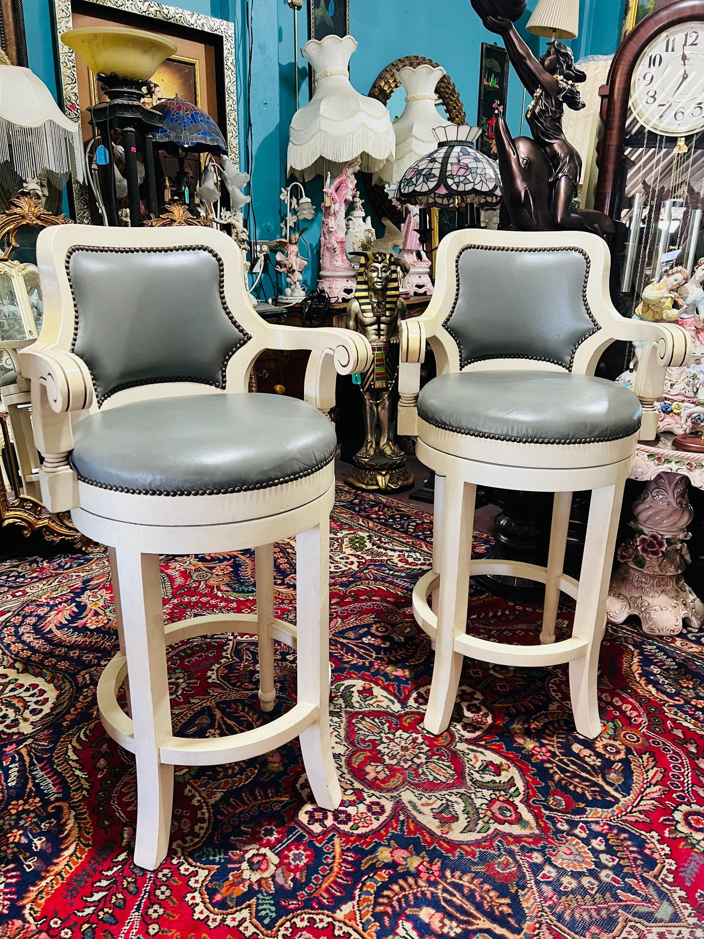 ✨🪑🪑🪑 Juego de 3 Bancos Vintage Colo Blanco 🪑🪑🪑✨