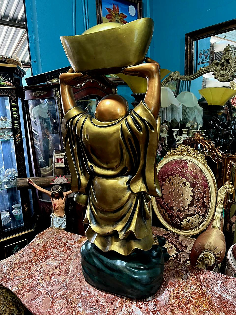 🇨🇳🎎 🐉🕉️Escultura de Buda Fengshui Riendo en Porcelana Ruda 🕉️🐉🎎🇨🇳