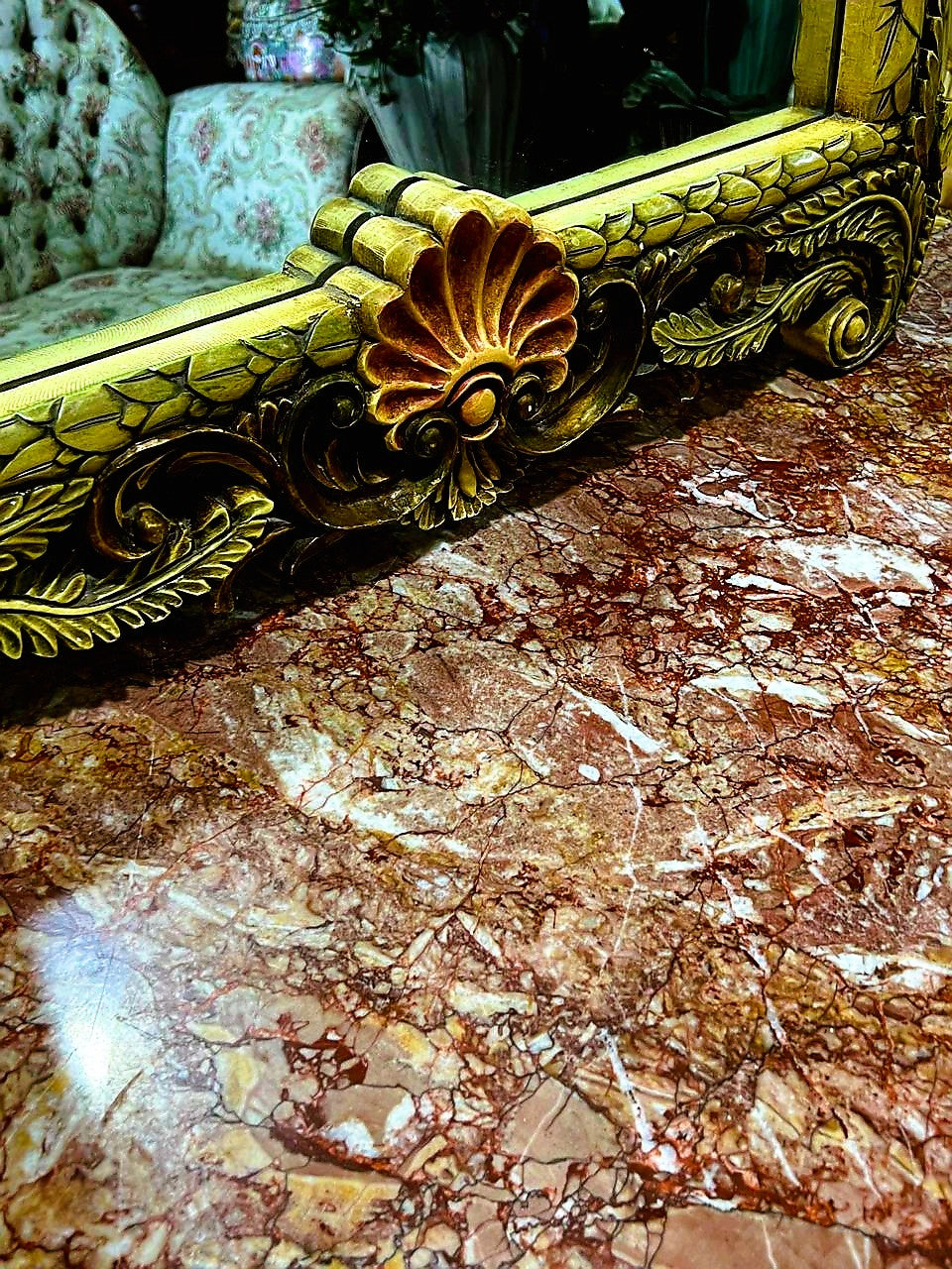 ✨Consola Antigua con Espejo Tallado a Mano Exquisita y Elegante ✨